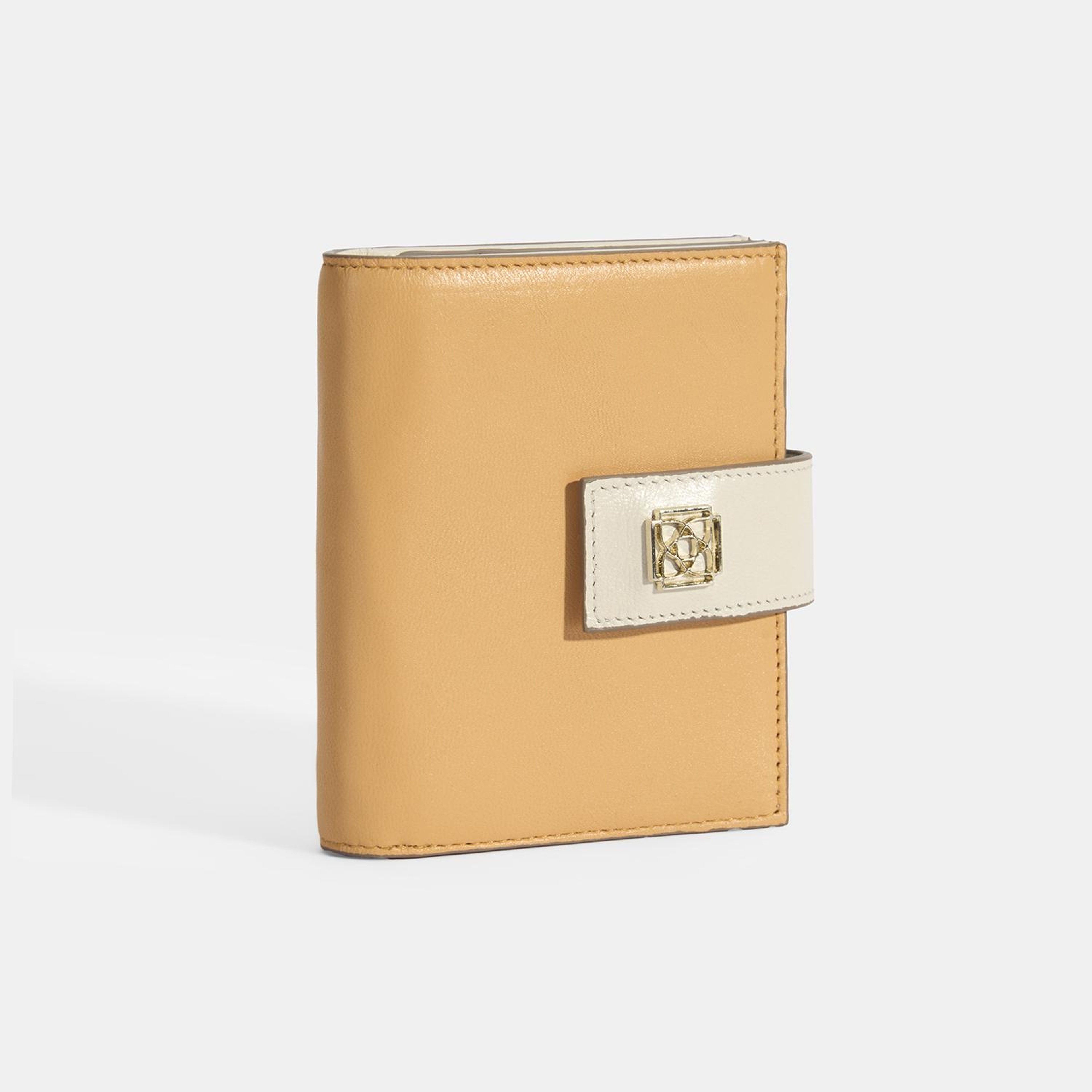 Kadın Turuncu / Bej Deri Cüzdan