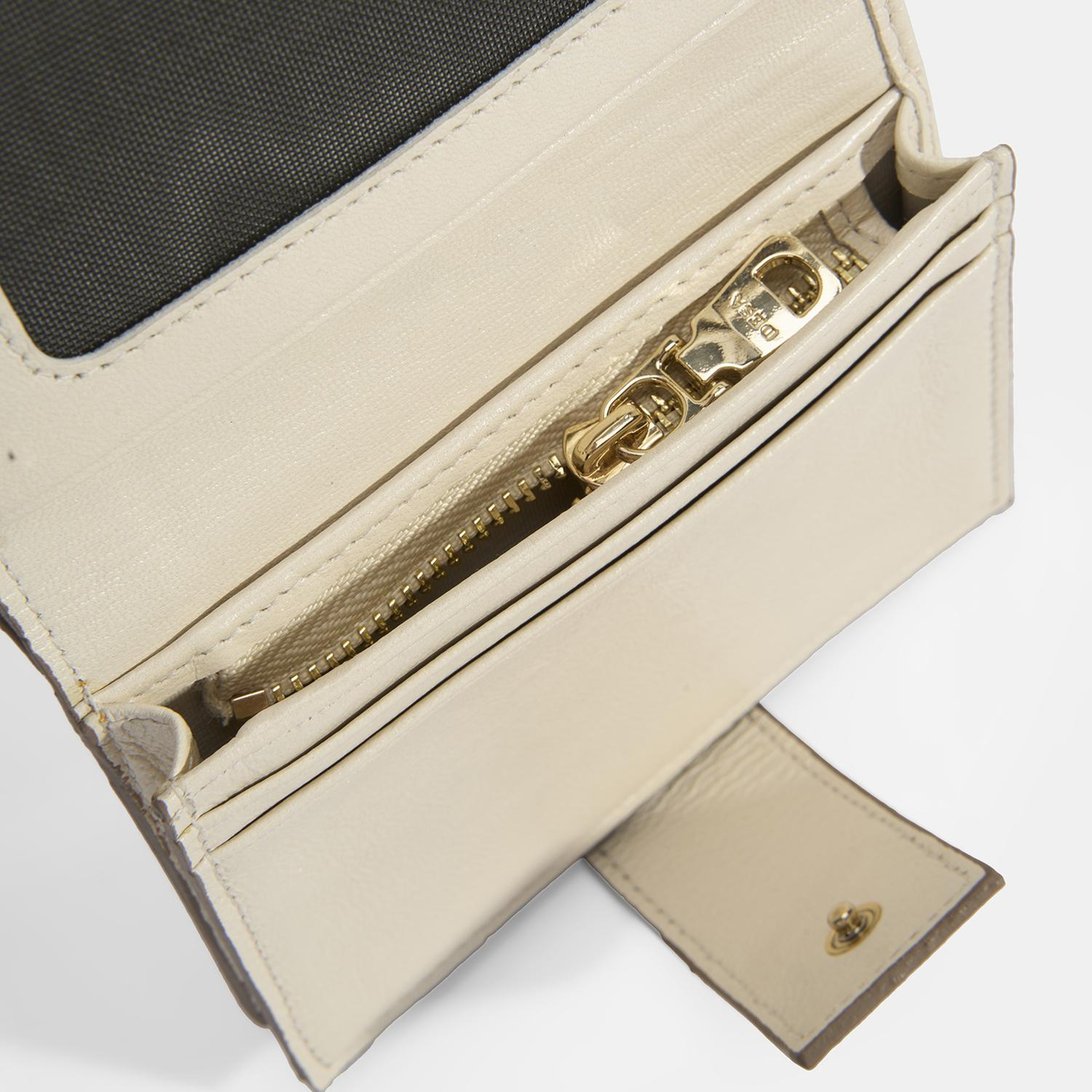 Kadın Turuncu / Bej Deri Cüzdan