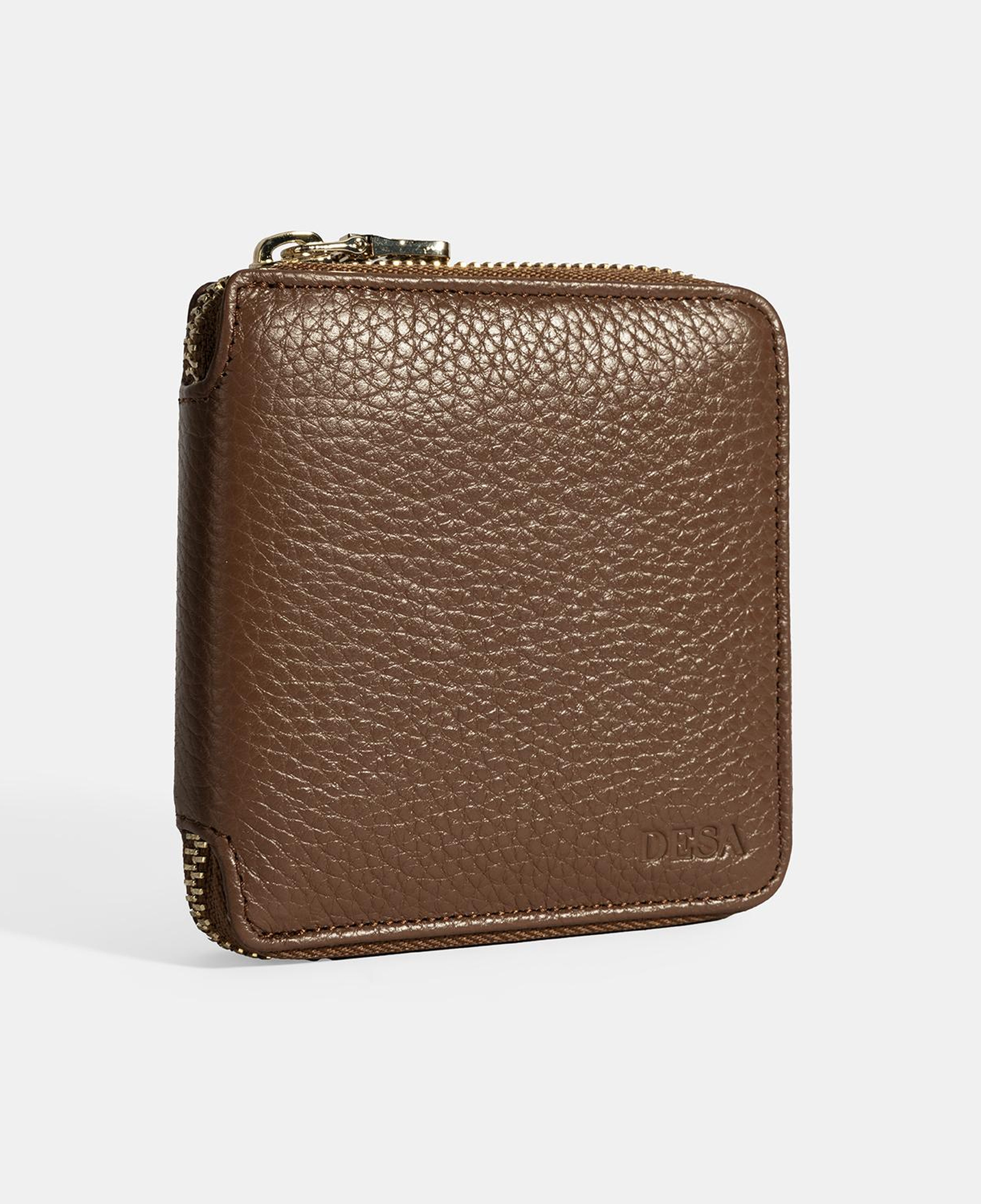 Kadın Kahve Fermuarlı Deri Cüzdan