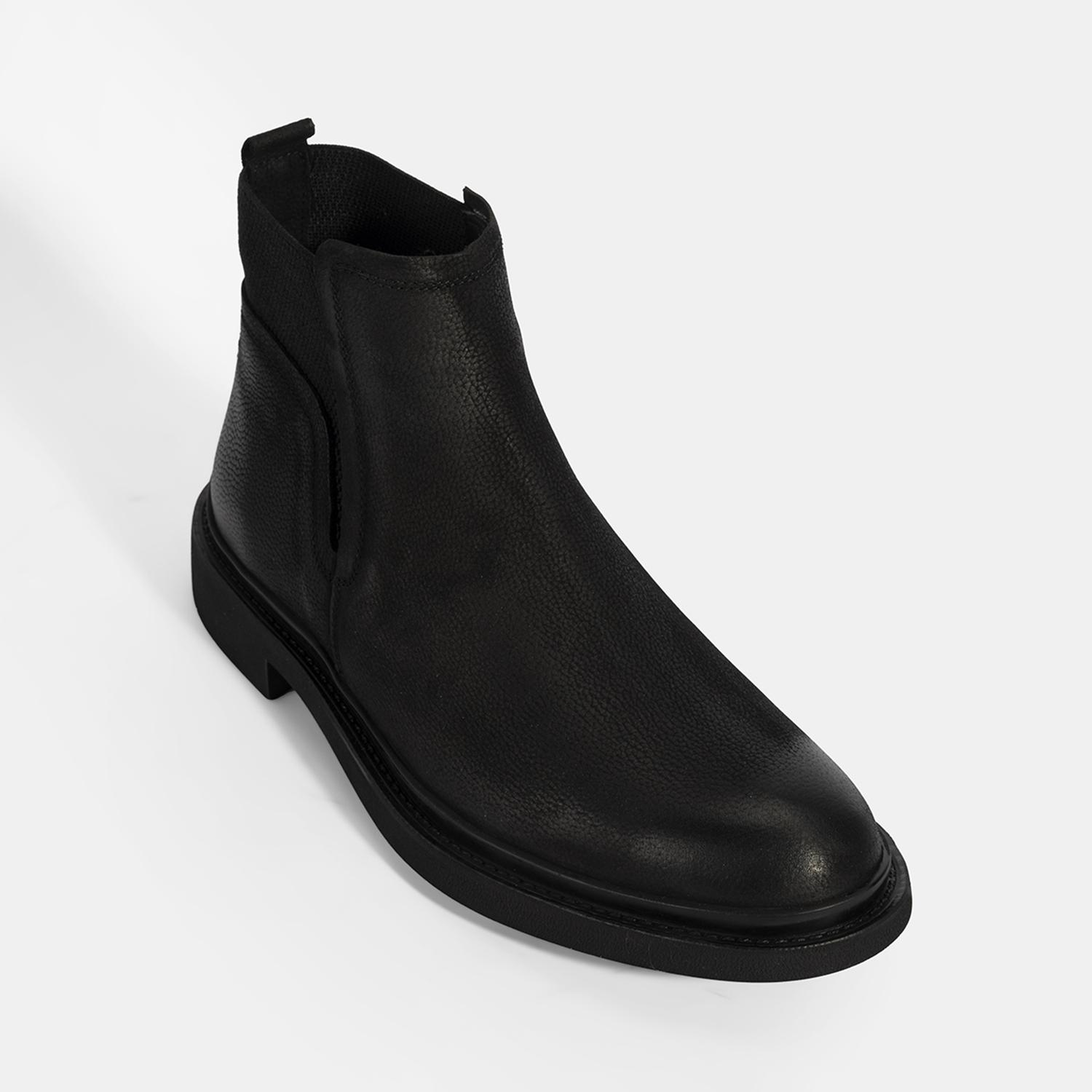 Erkek Siyah Lastikli Nubuk Deri Bot