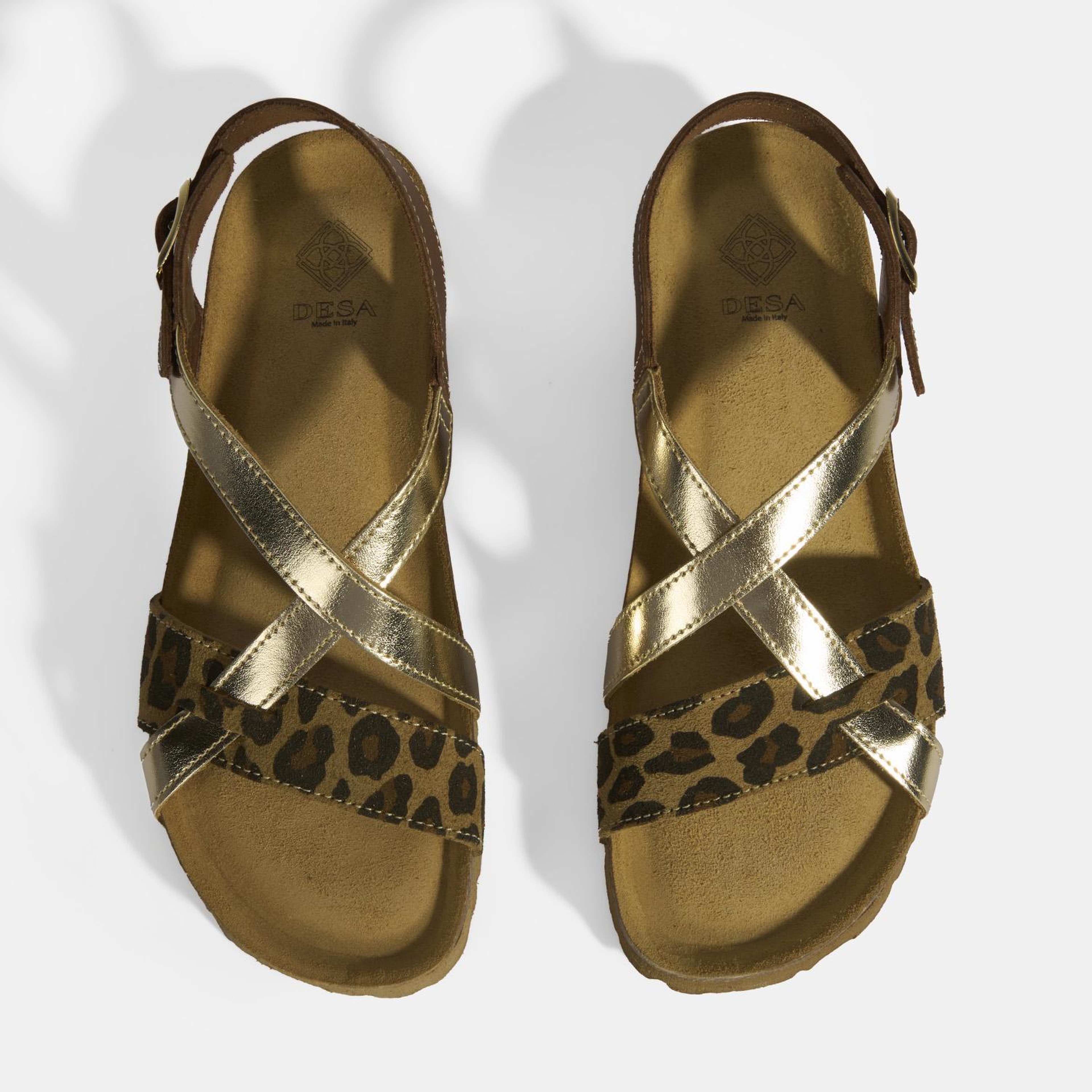 Leopar Kadın Toka Detaylı Nubuk Sandalet