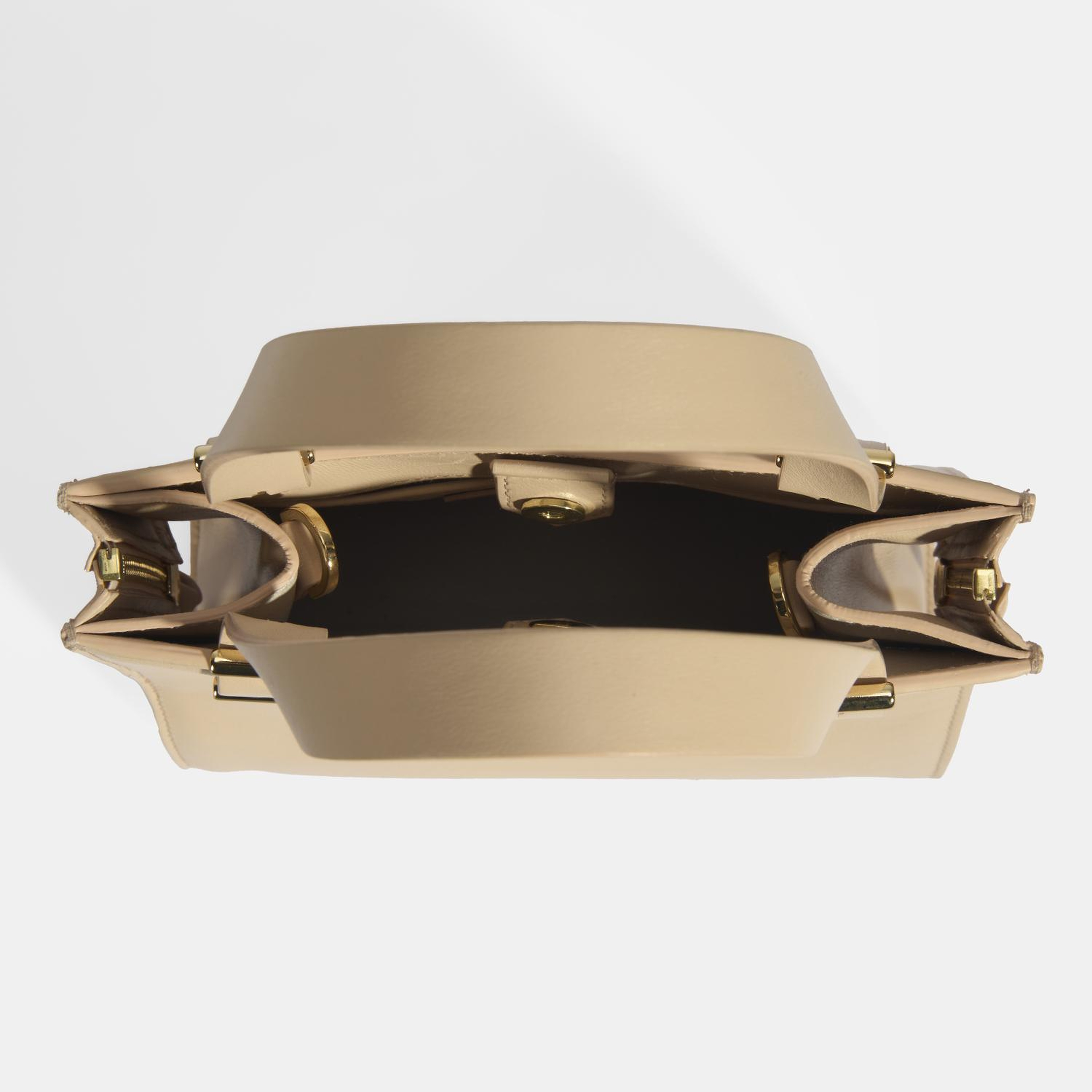 Kadın Bej Deri Omuz Çantası