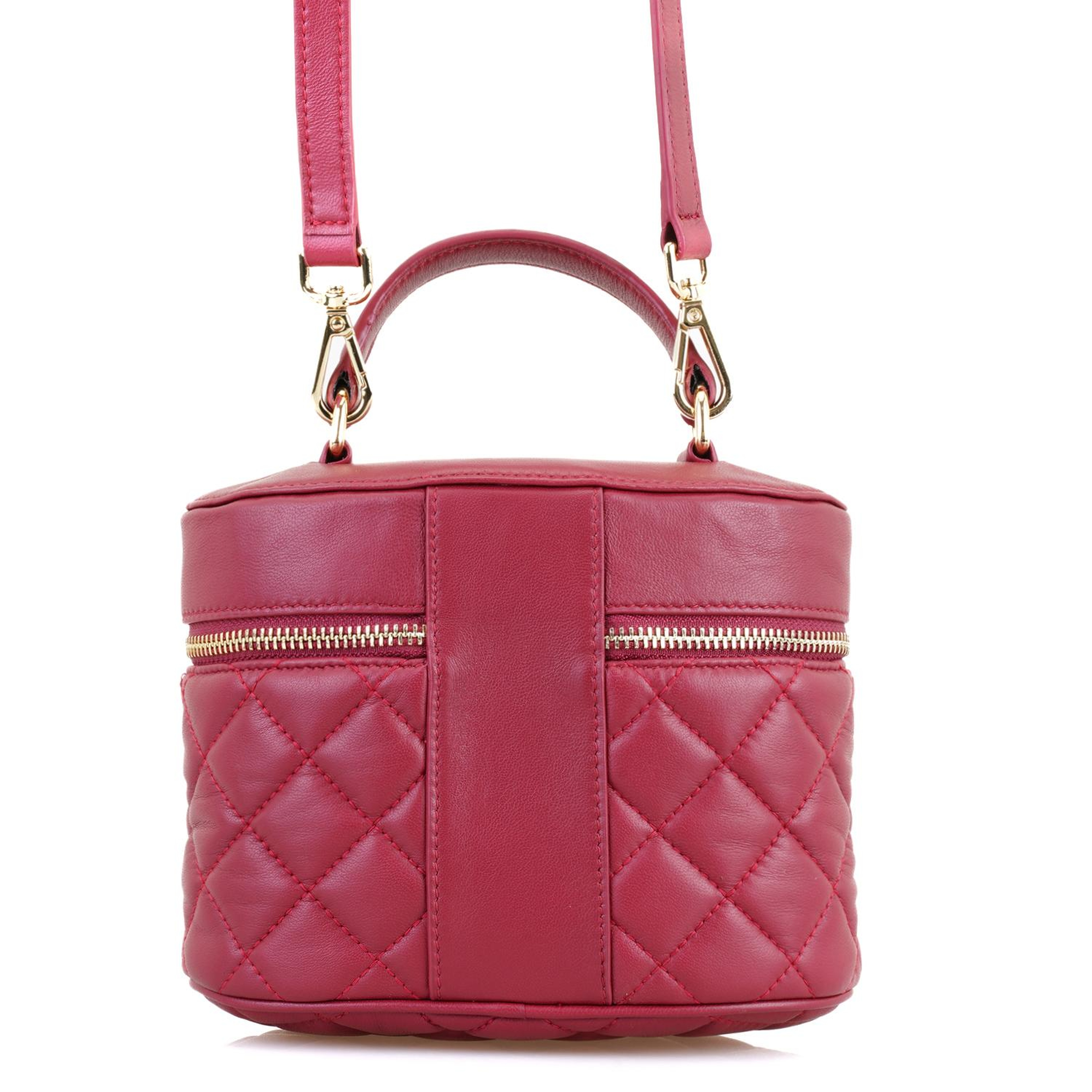 Azelie Bordo Kadın Kapitone Deri El Çantası