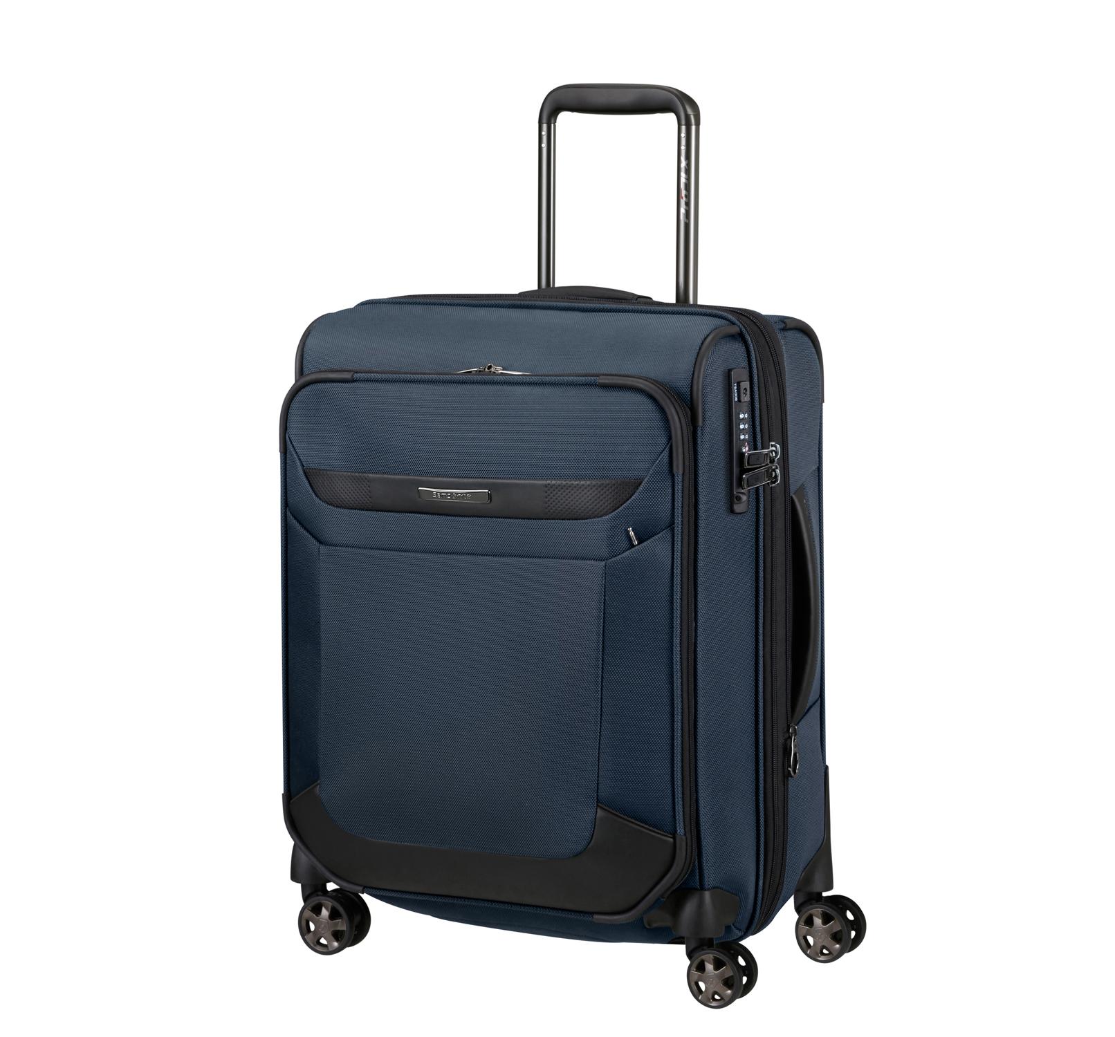 Samsonite Lacivert Pro-Dlx-6 Spinner - Körüklü 4 Tekerlekli Kabin Boy Valiz 55 cm