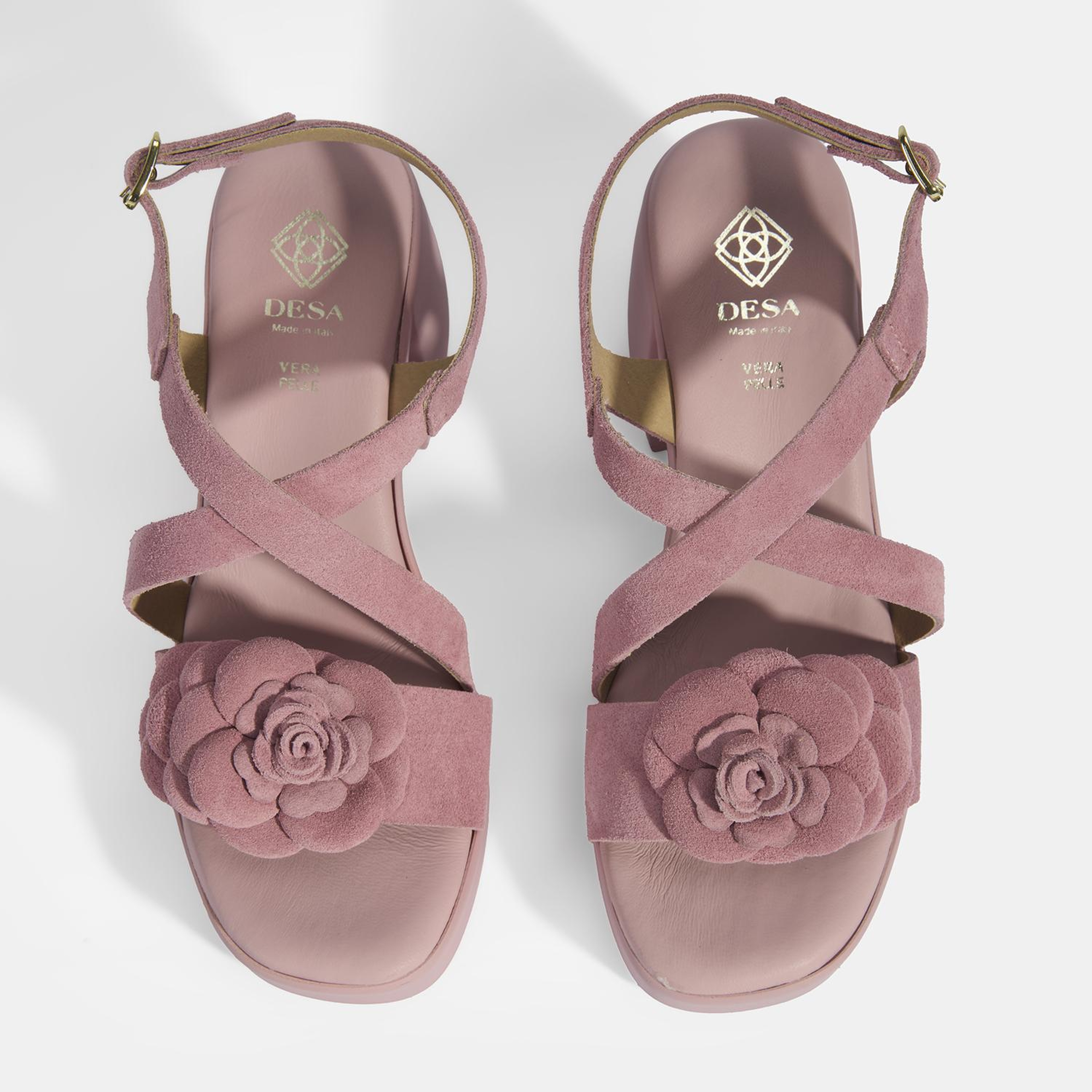 Kadın Pembe Ayarlanabilir Tokalı Süet Topuklu Sandalet