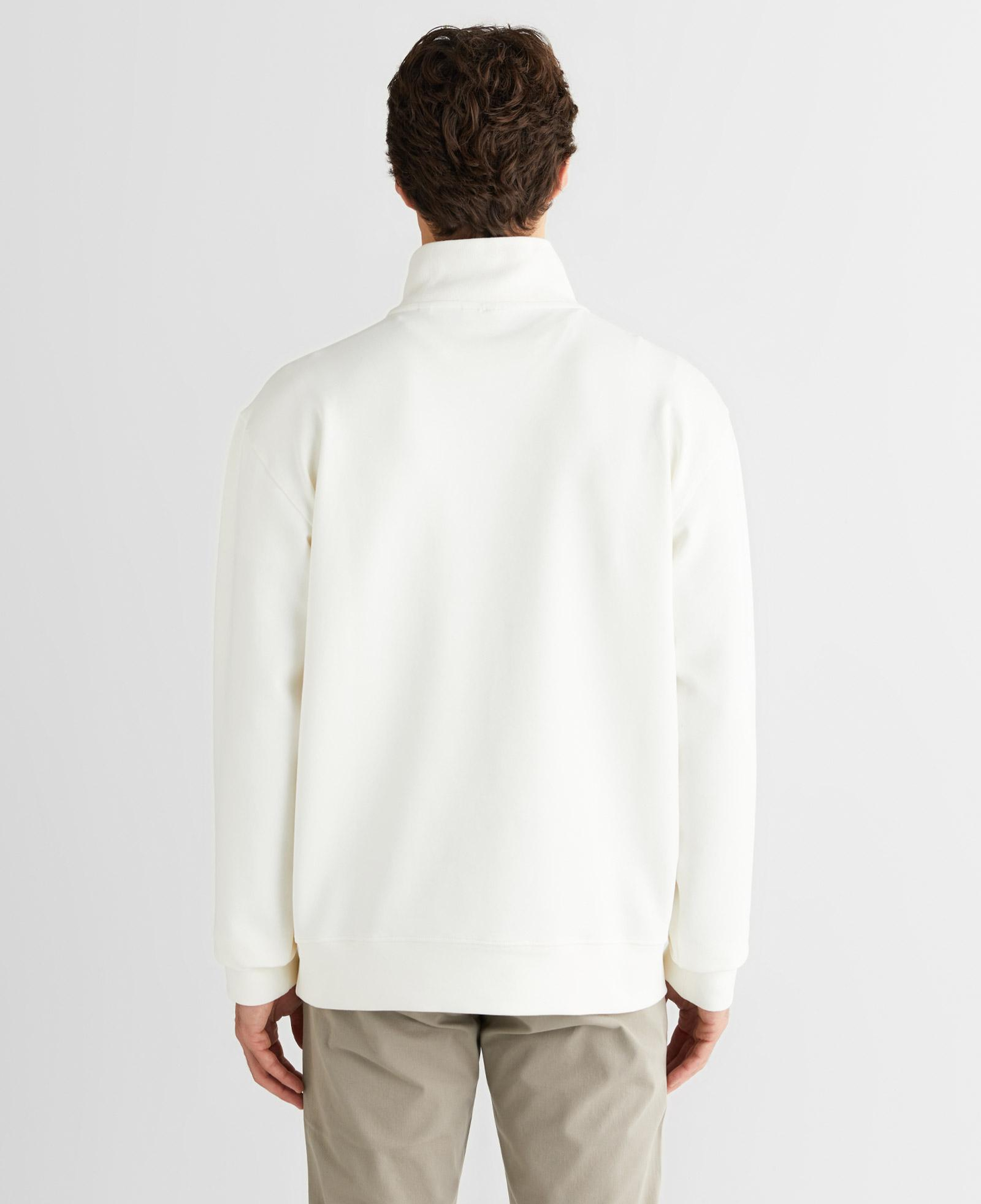 GANT Erkek Beyaz Relaxed Fit Yarım Fermuarlı Sweatshirt