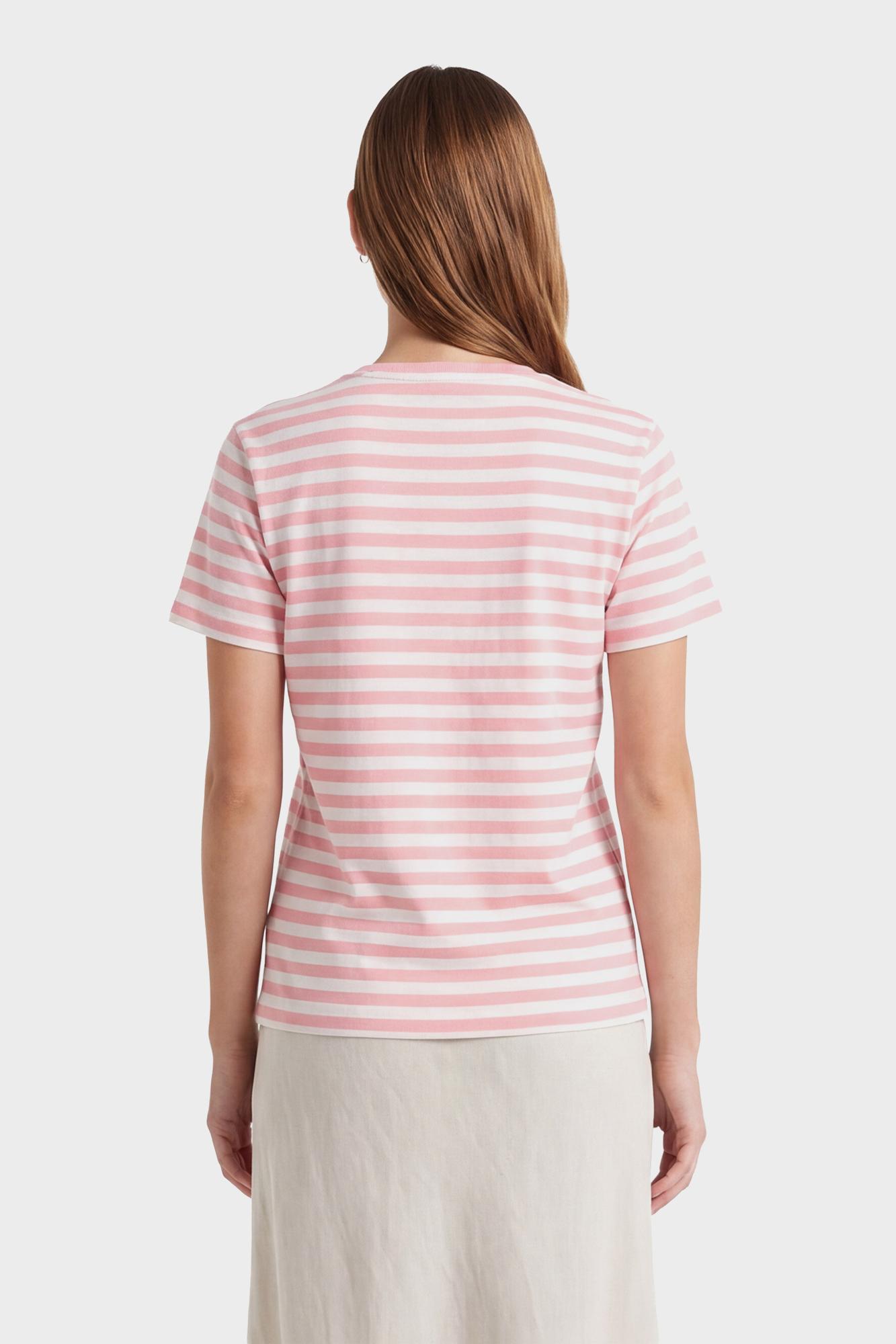 GANT Kadın Pembe Bisiklet Yaka Regular Fit Logolu T-Shirt