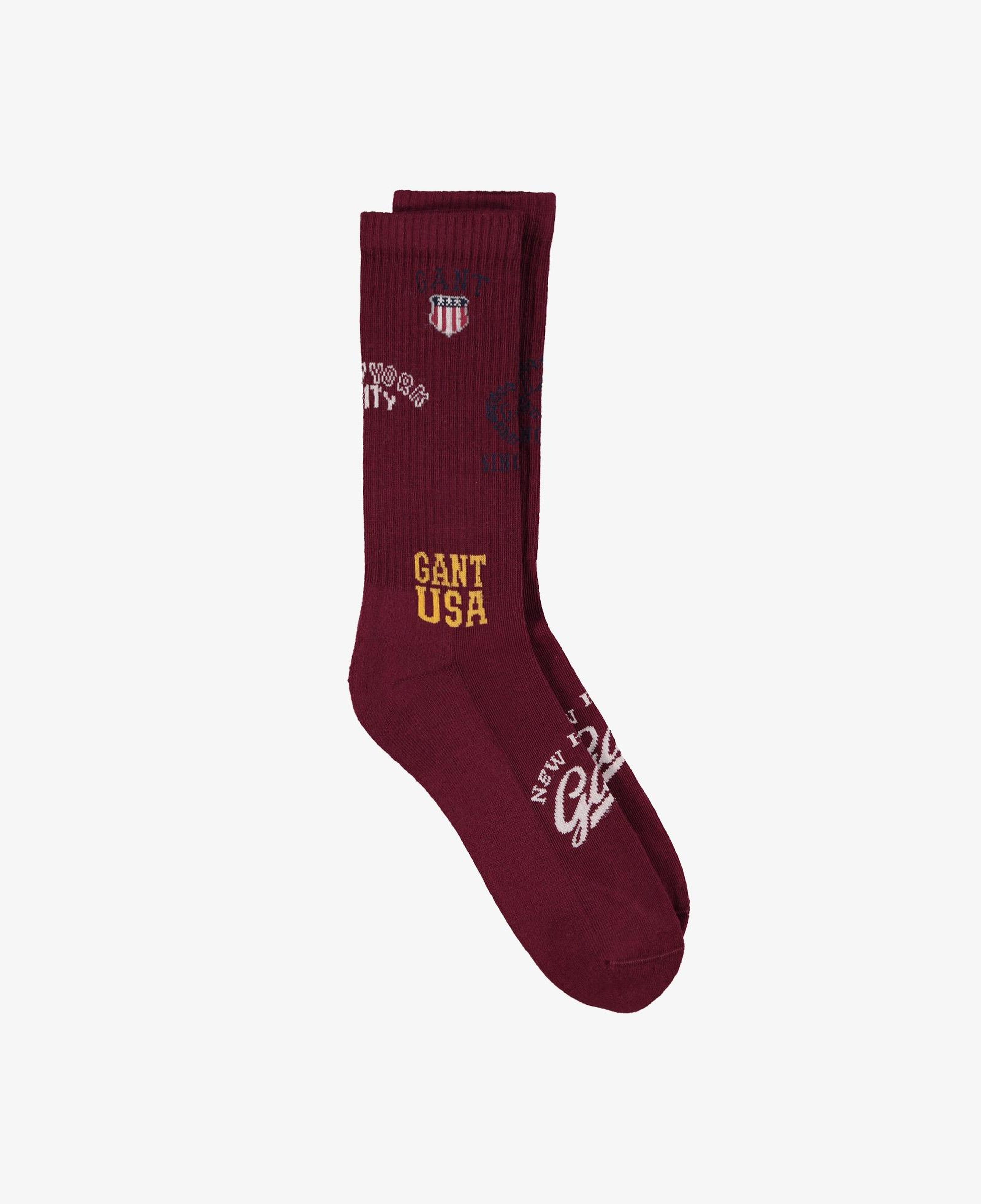 GANT Unisex Bordo Standart Fit Çorap