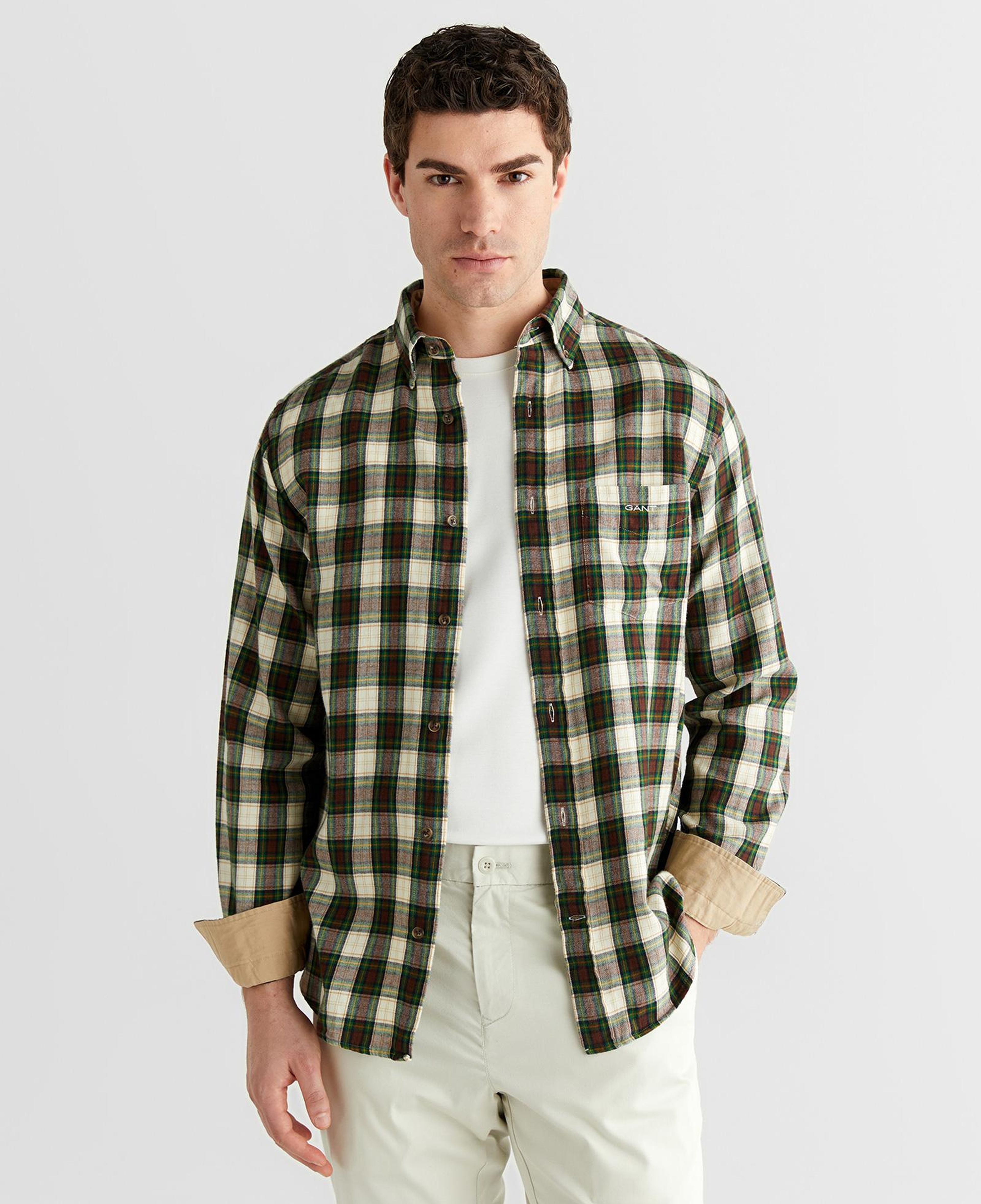 GANT Erkek Krem Regular Fit Düğmeli Gömlek