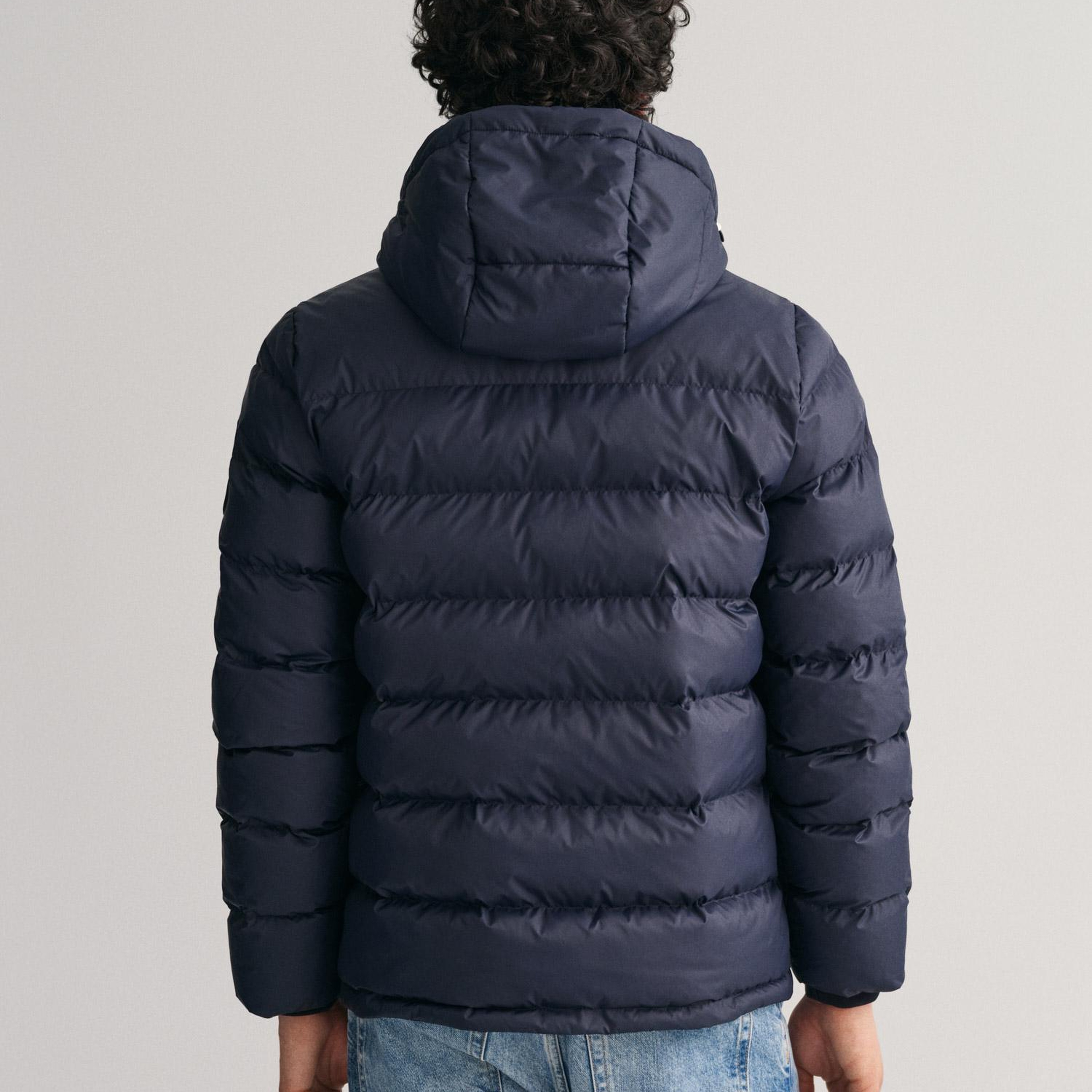GANT Erkek Lacivert Kapüşonlu Kapitone Mont