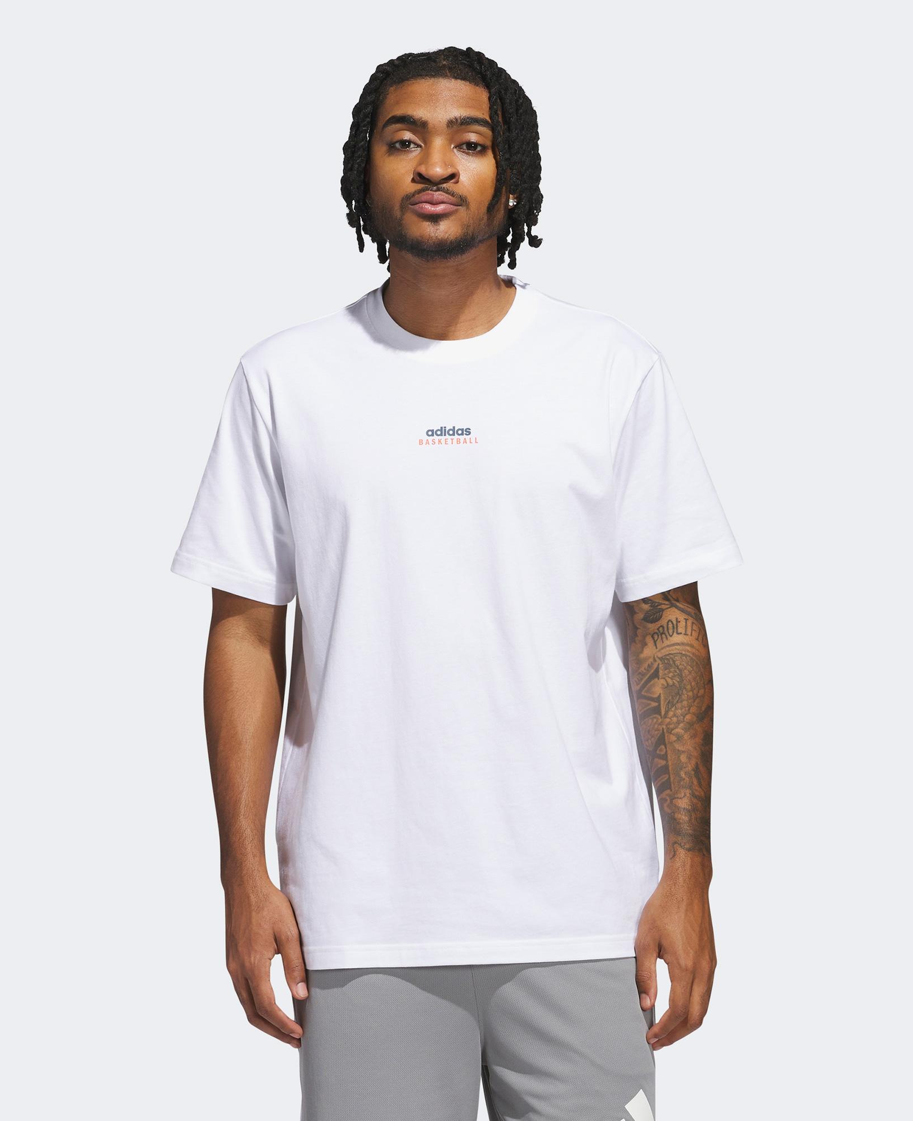 adidas We Ball Together Graphic Erkek Beyaz Basketbol T-Shirt