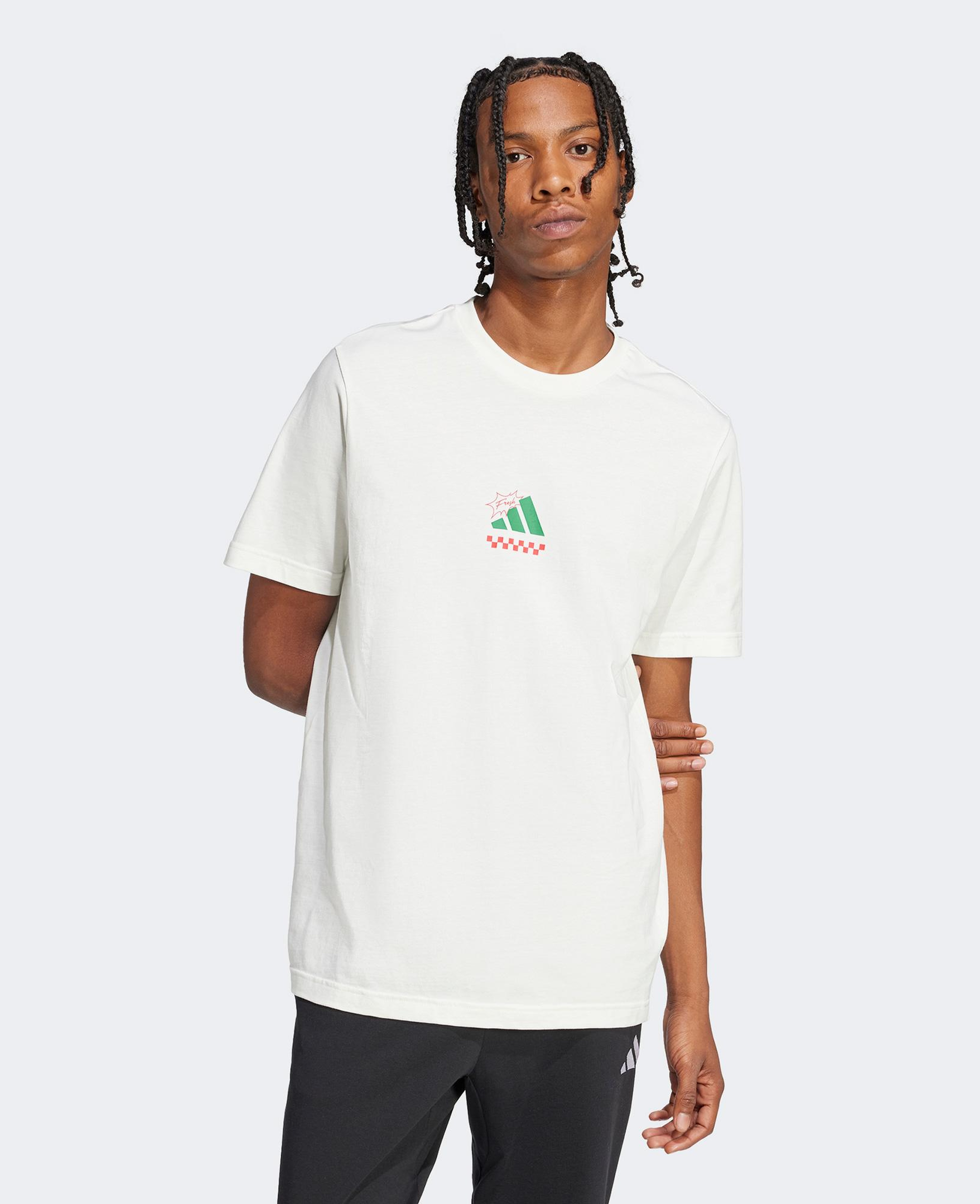 adidas Lounge Pizza Graphic Erkek Beyaz T-Shirt