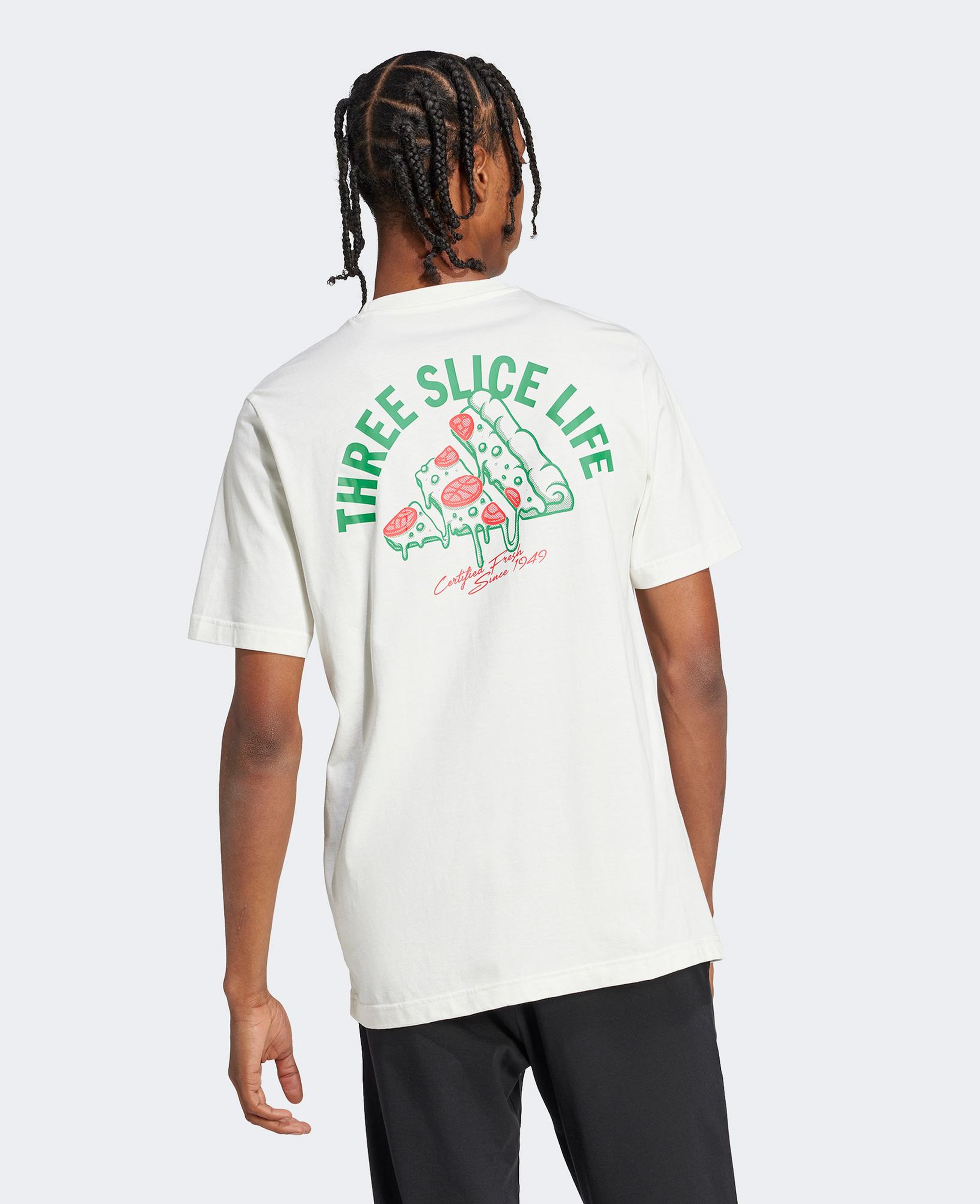 adidas Lounge Pizza Graphic Erkek Beyaz T-Shirt