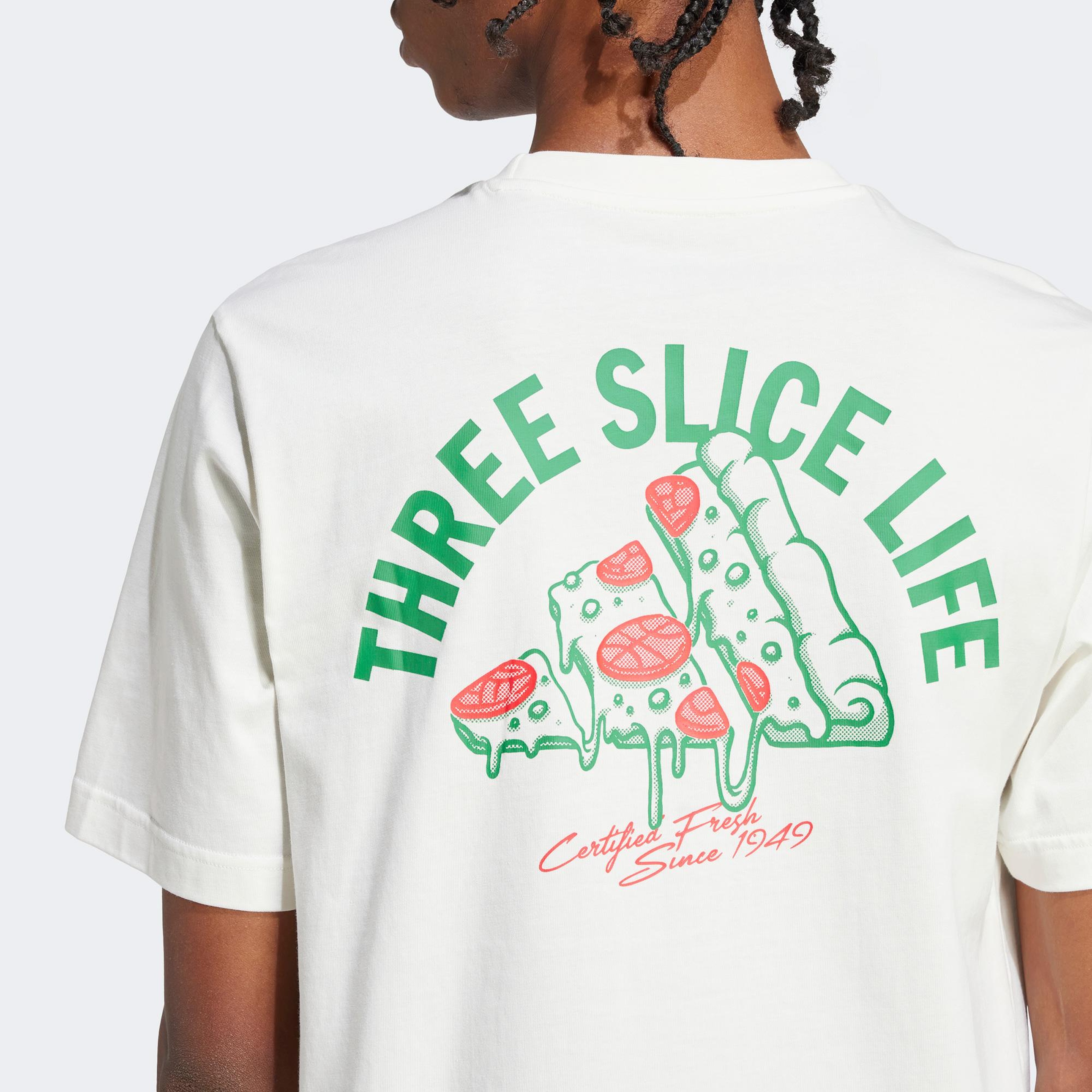 adidas Lounge Pizza Graphic Erkek Beyaz T-Shirt