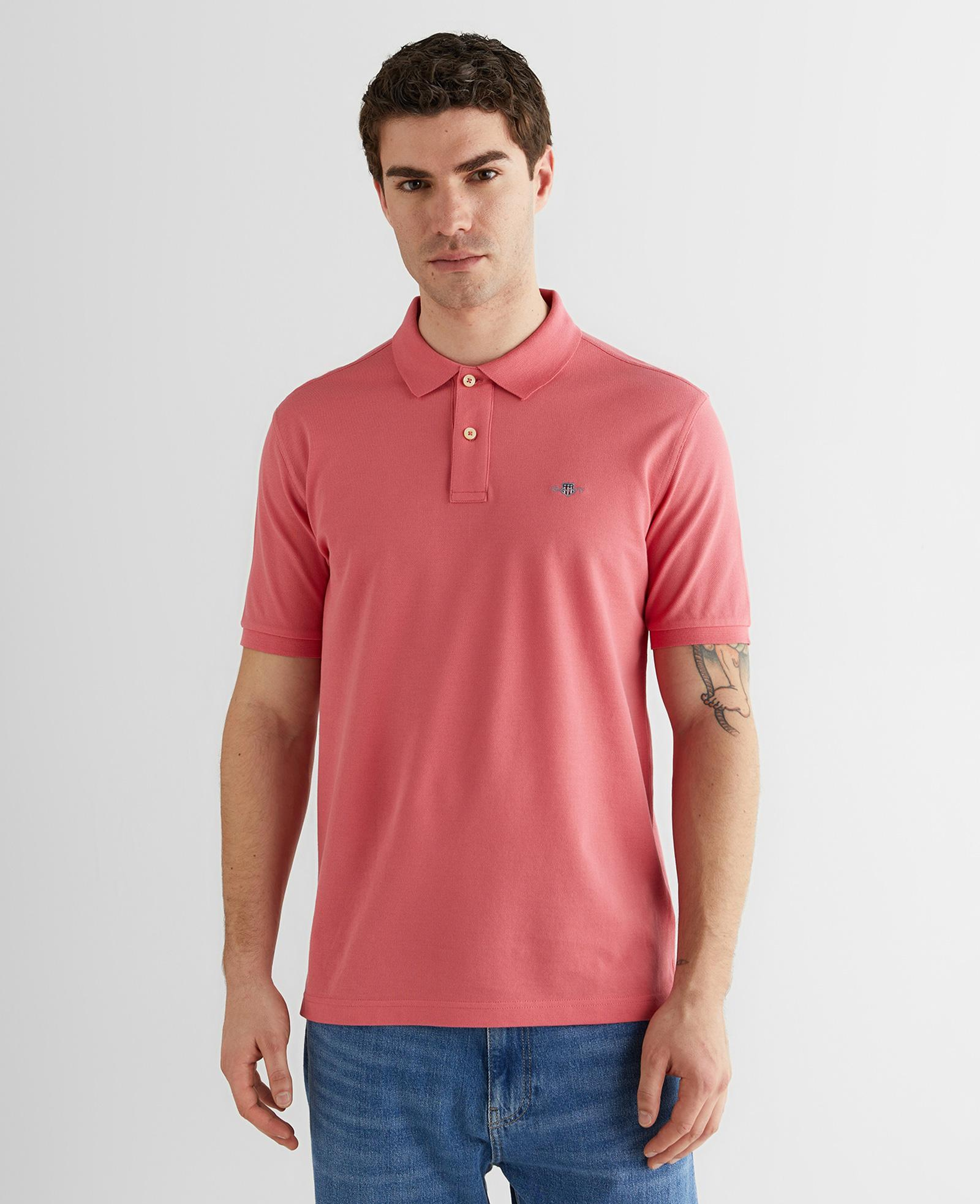 GANT Erkek Pembe Regular Fit Logolu Polo Yaka T-Shirt