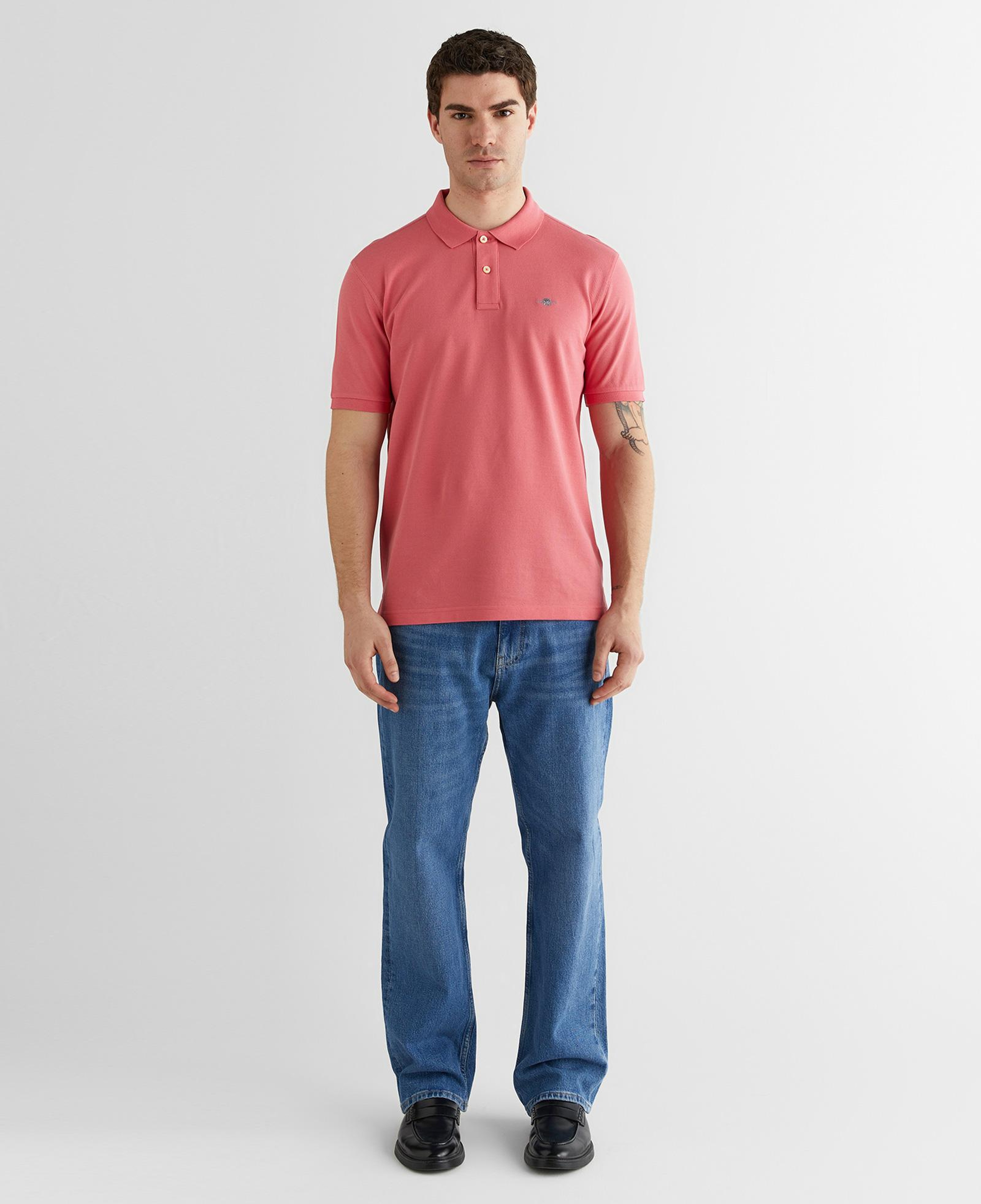 GANT Erkek Pembe Regular Fit Logolu Polo Yaka T-Shirt