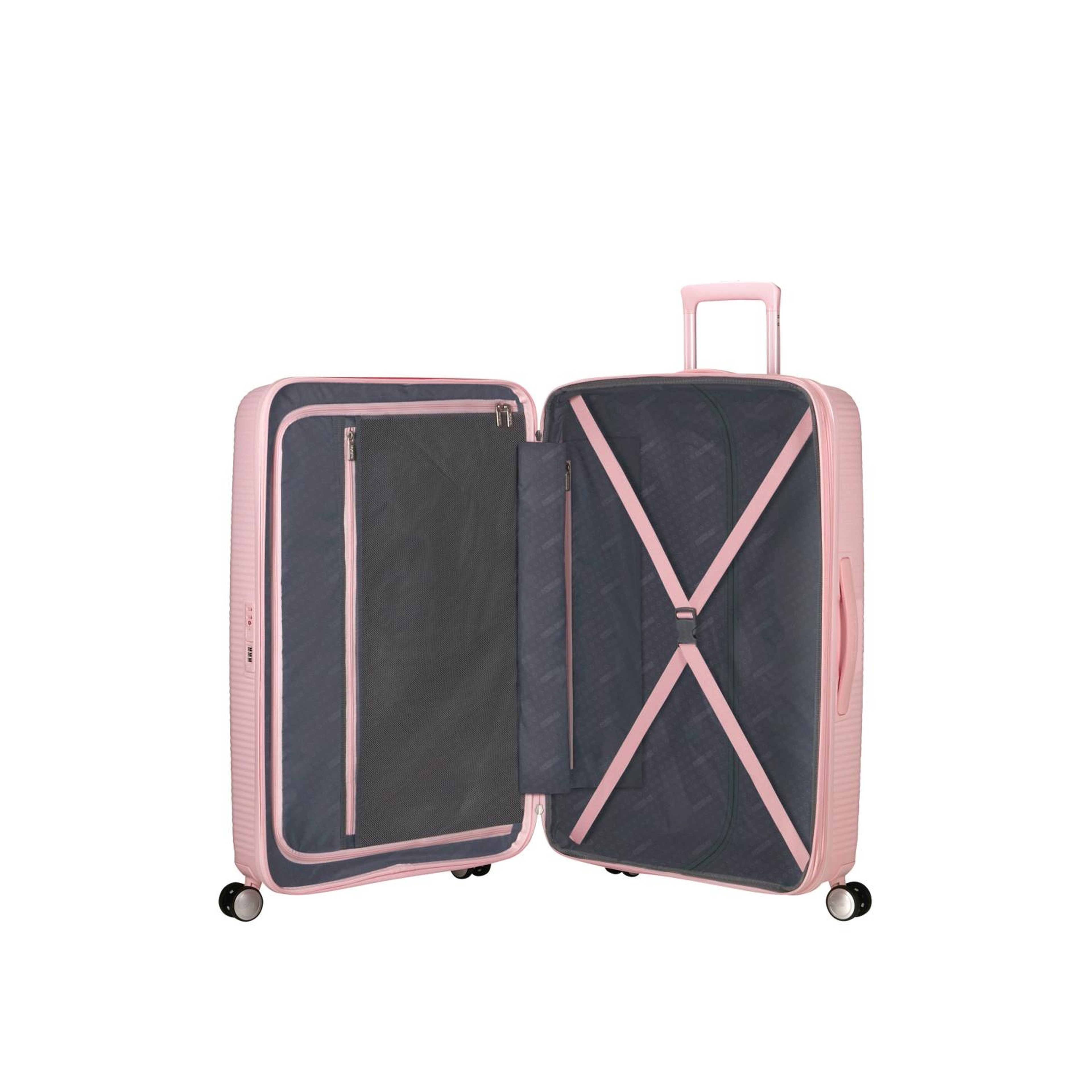 American Tourister Açık Pembe Soundbox - Körüklü 77 cm Büyük Sert Valiz