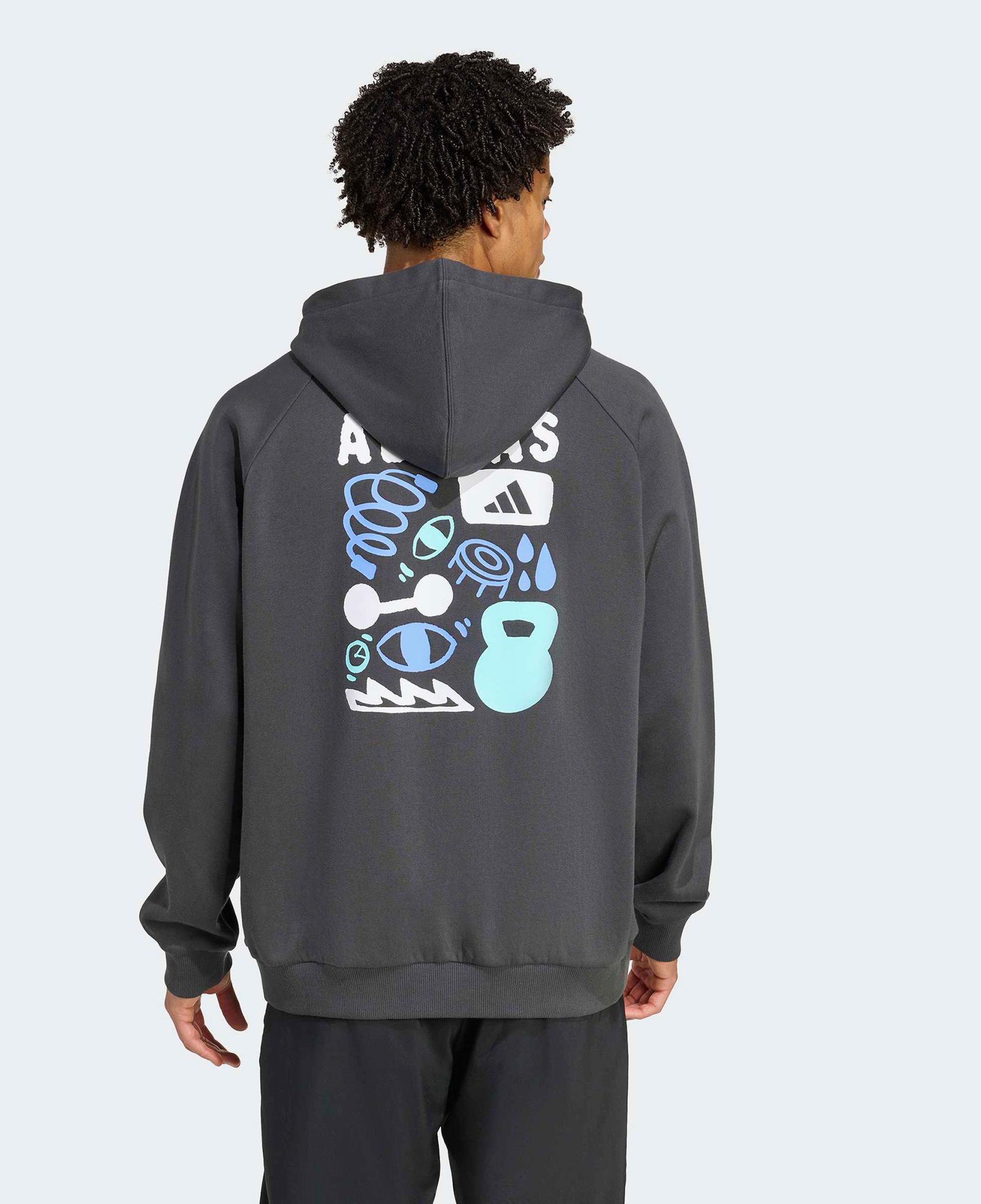 adidas Power Graphic Erkek Gri Antrenman Sweatshirt