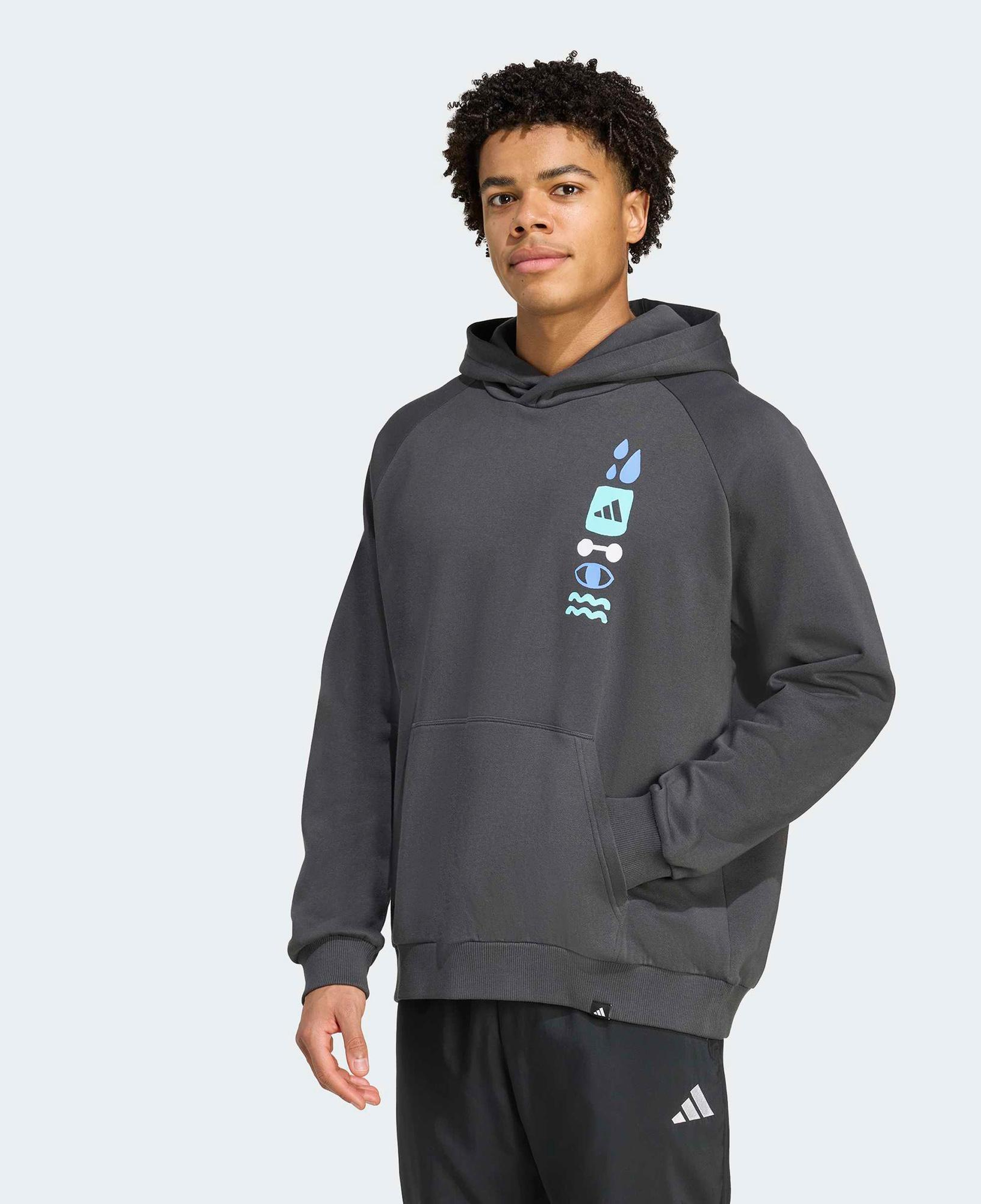 adidas Power Graphic Erkek Gri Antrenman Sweatshirt
