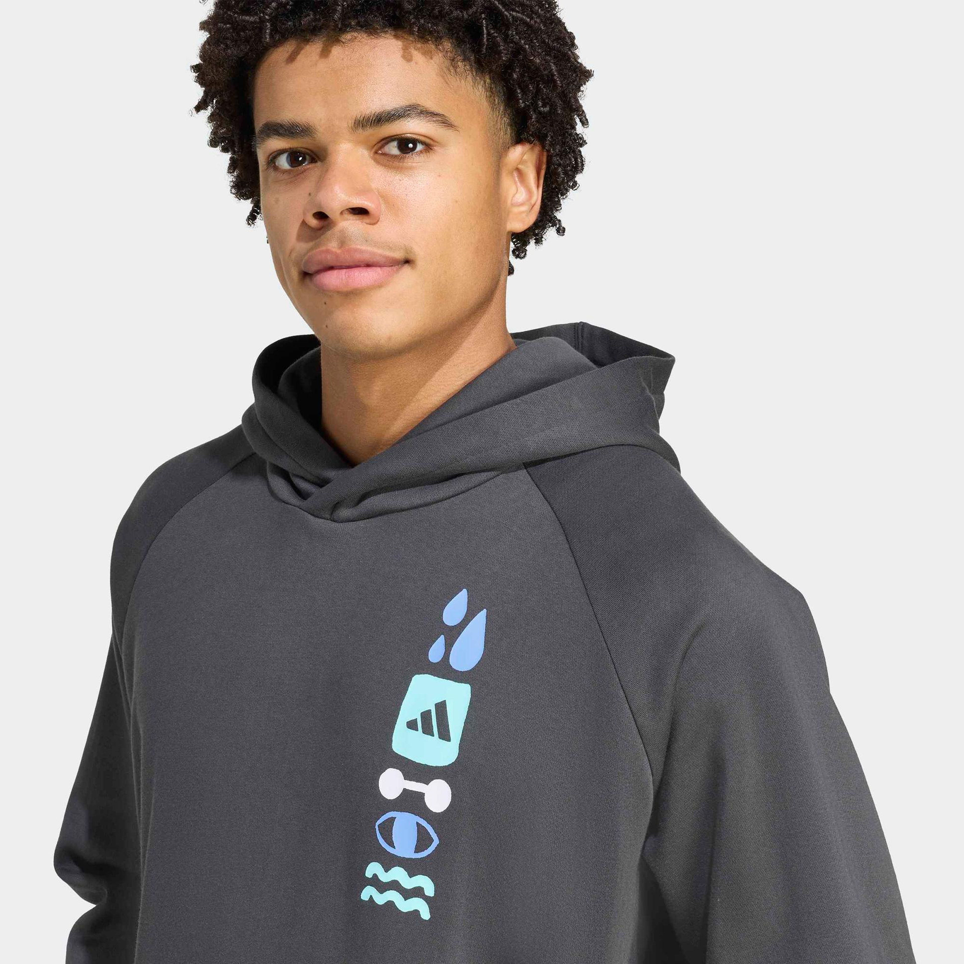 adidas Power Graphic Erkek Gri Antrenman Sweatshirt