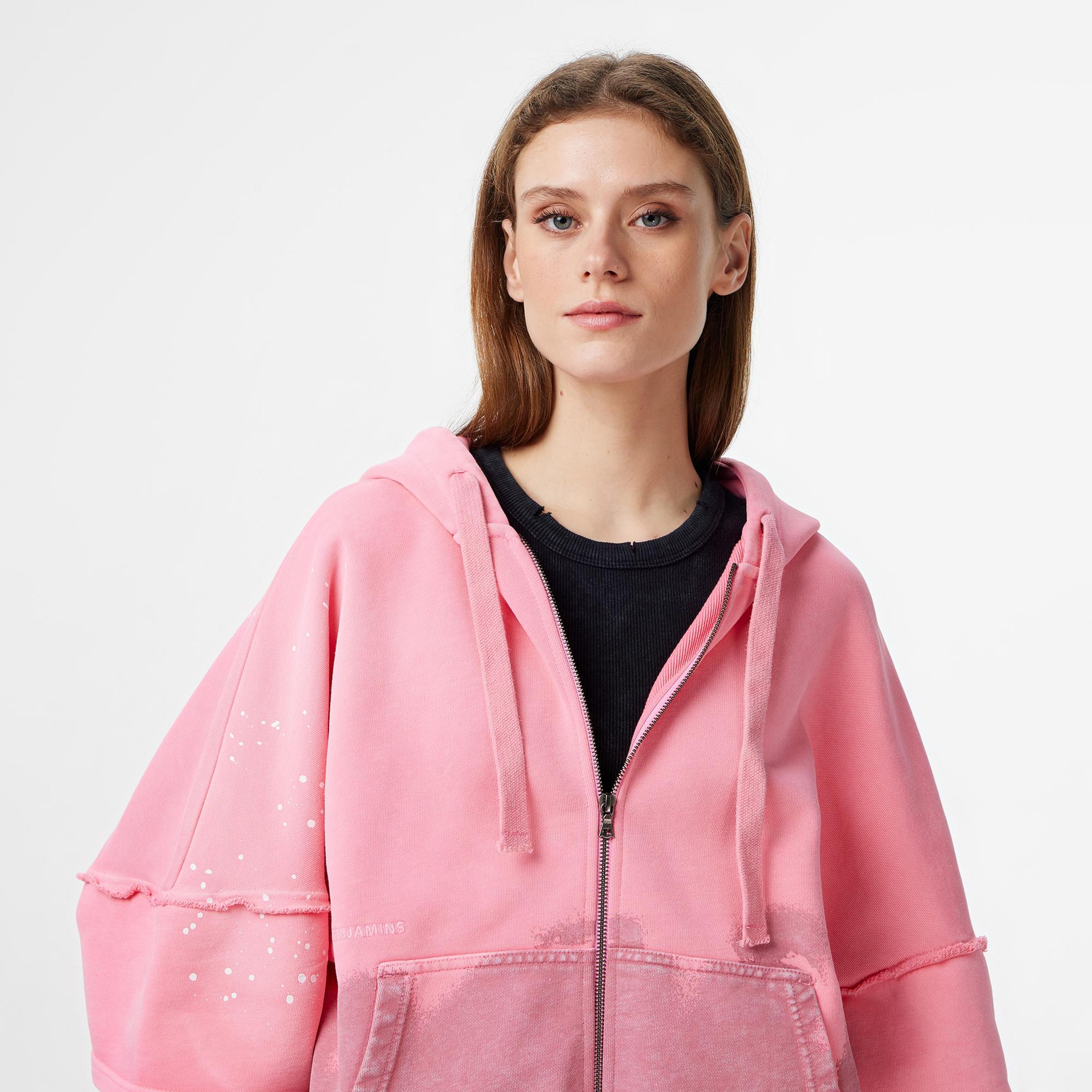 Les Benjamins Regular Fit Kadın Pembe Sweatshirt