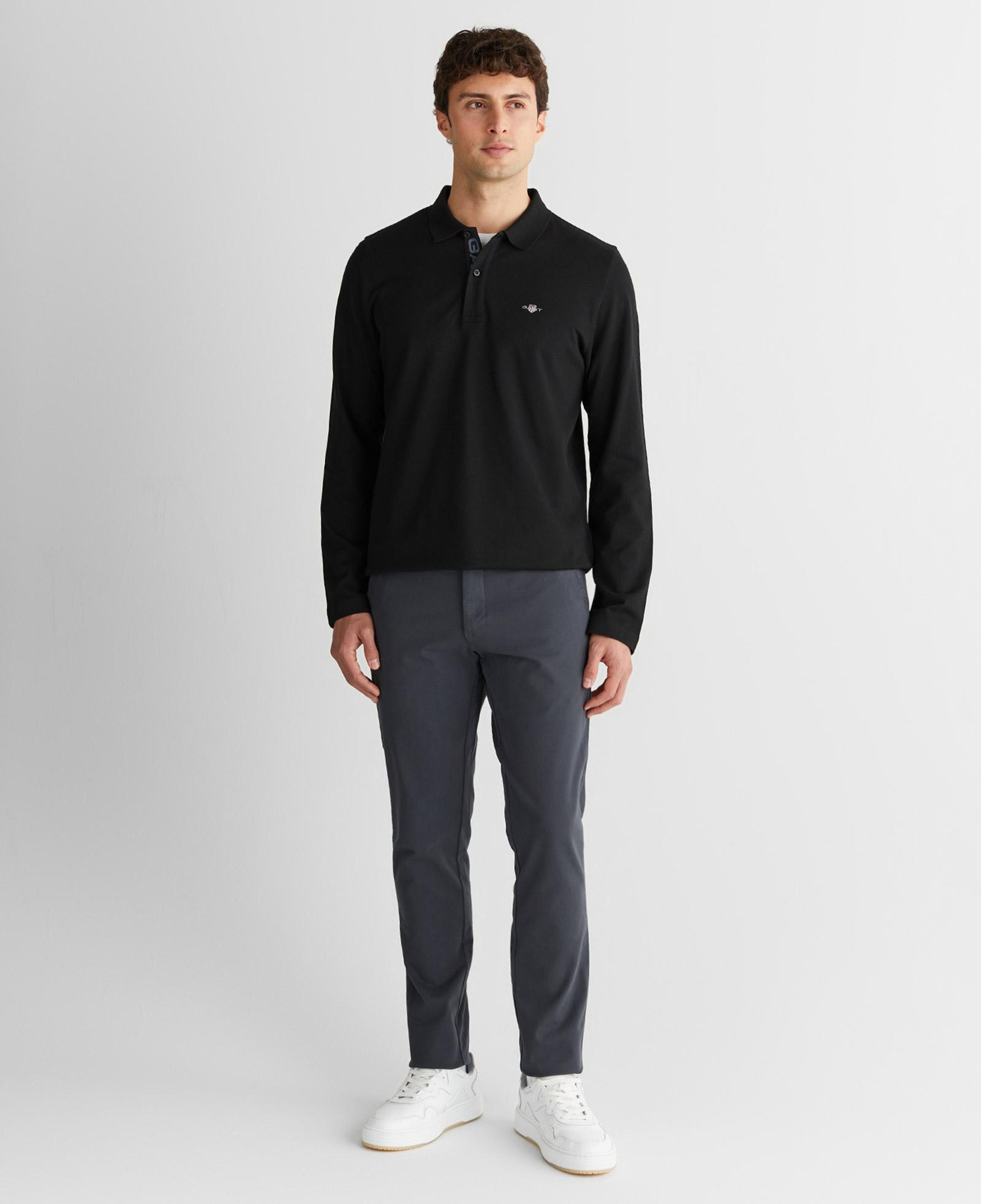 GANT Erkek Siyah Regular Fit Polo Yaka Polo