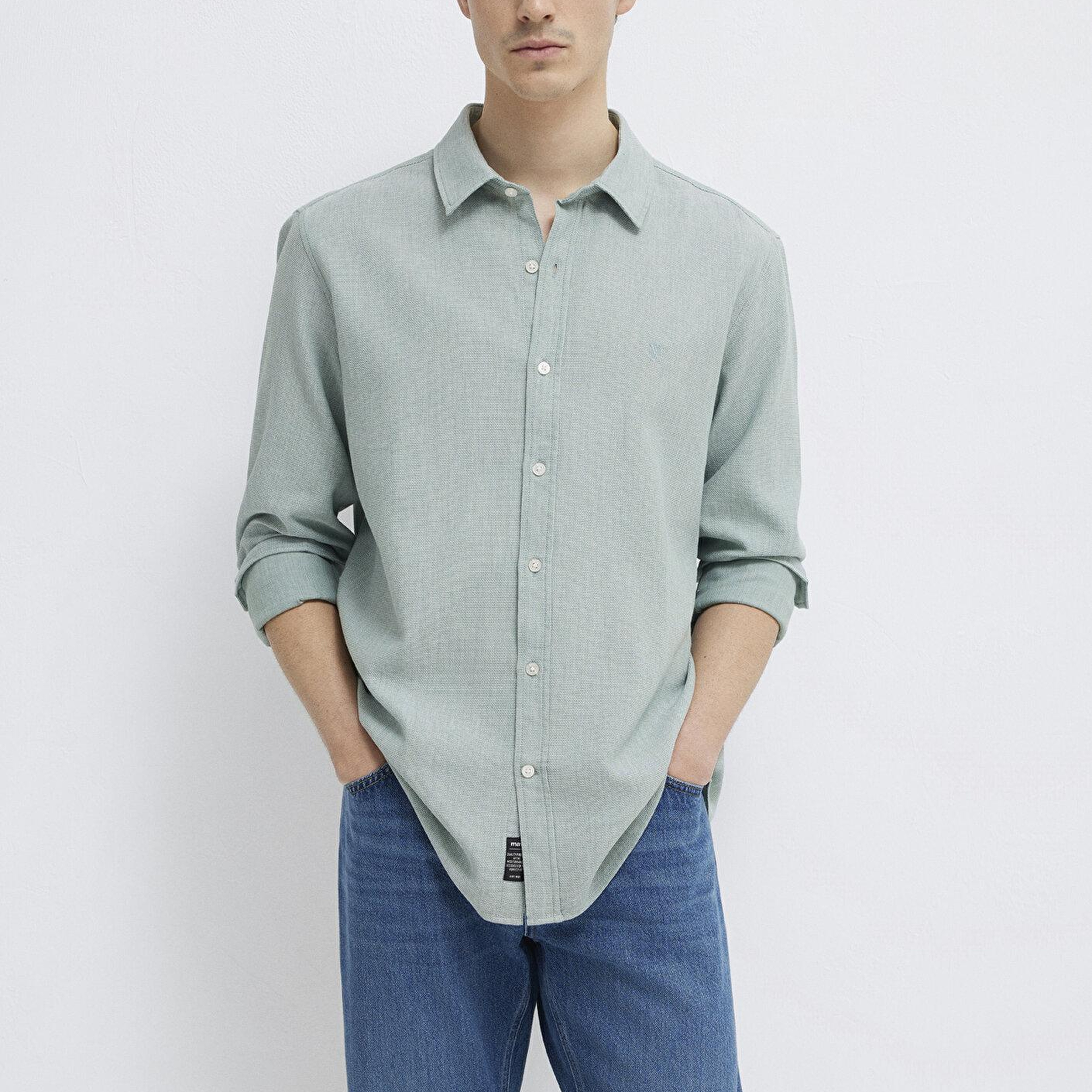 Mavi Yeşil Gömlek Slim Fit / Dar Kesim 0211656-71478