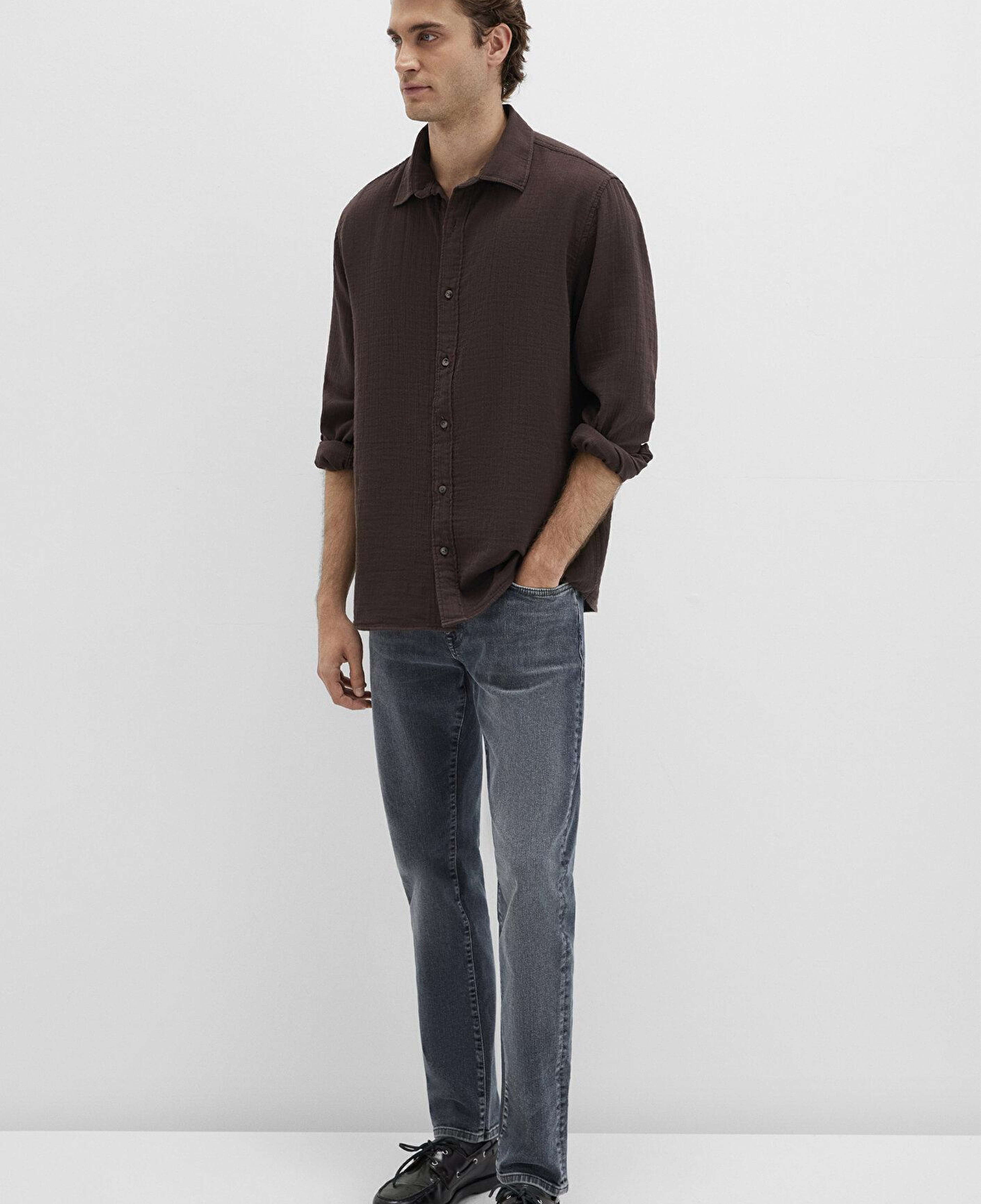 Mavi Kahverengi Gömlek Regular Fit / Normal Kesim 0211518-87537