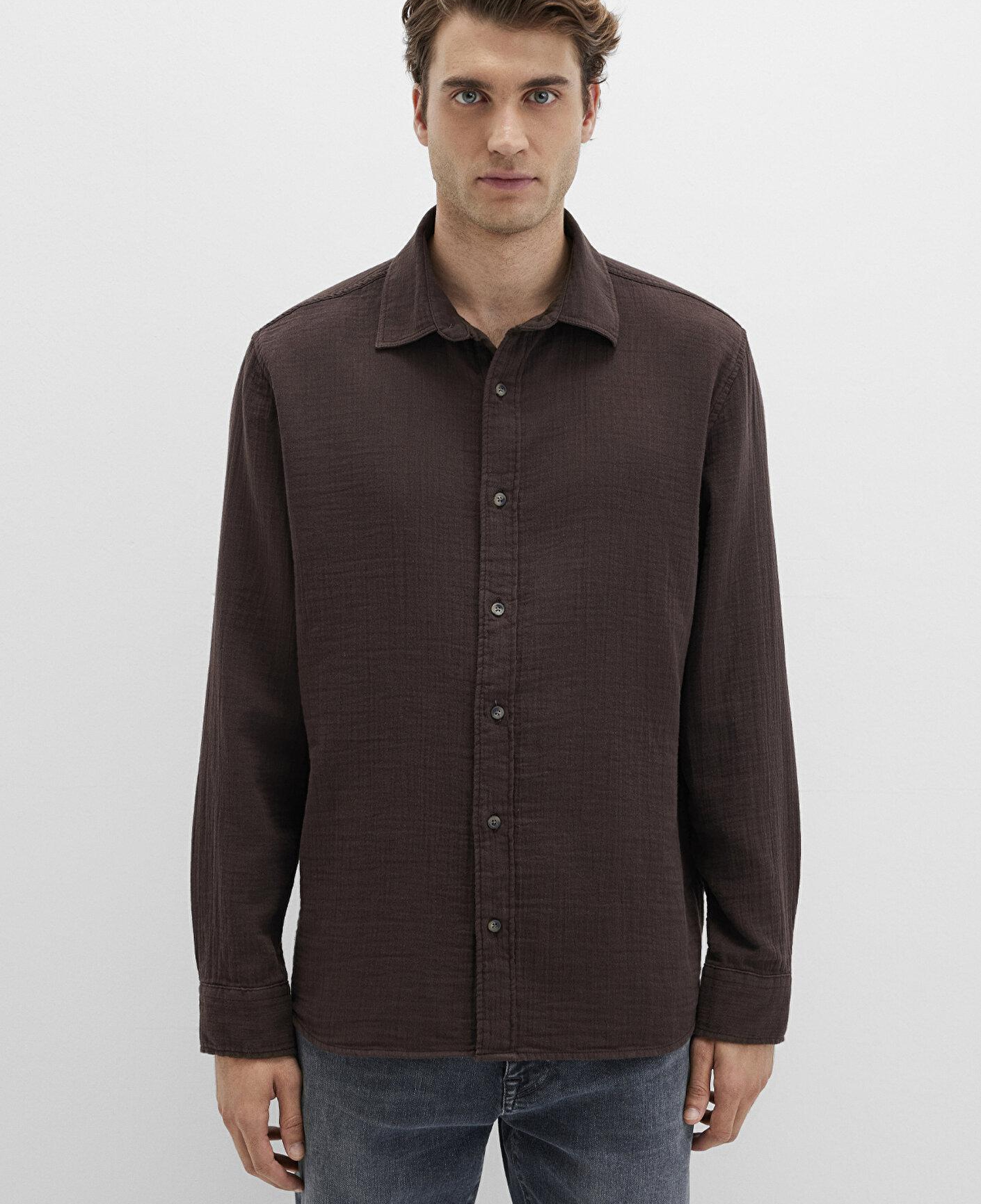 Mavi Kahverengi Gömlek Regular Fit / Normal Kesim 0211518-87537