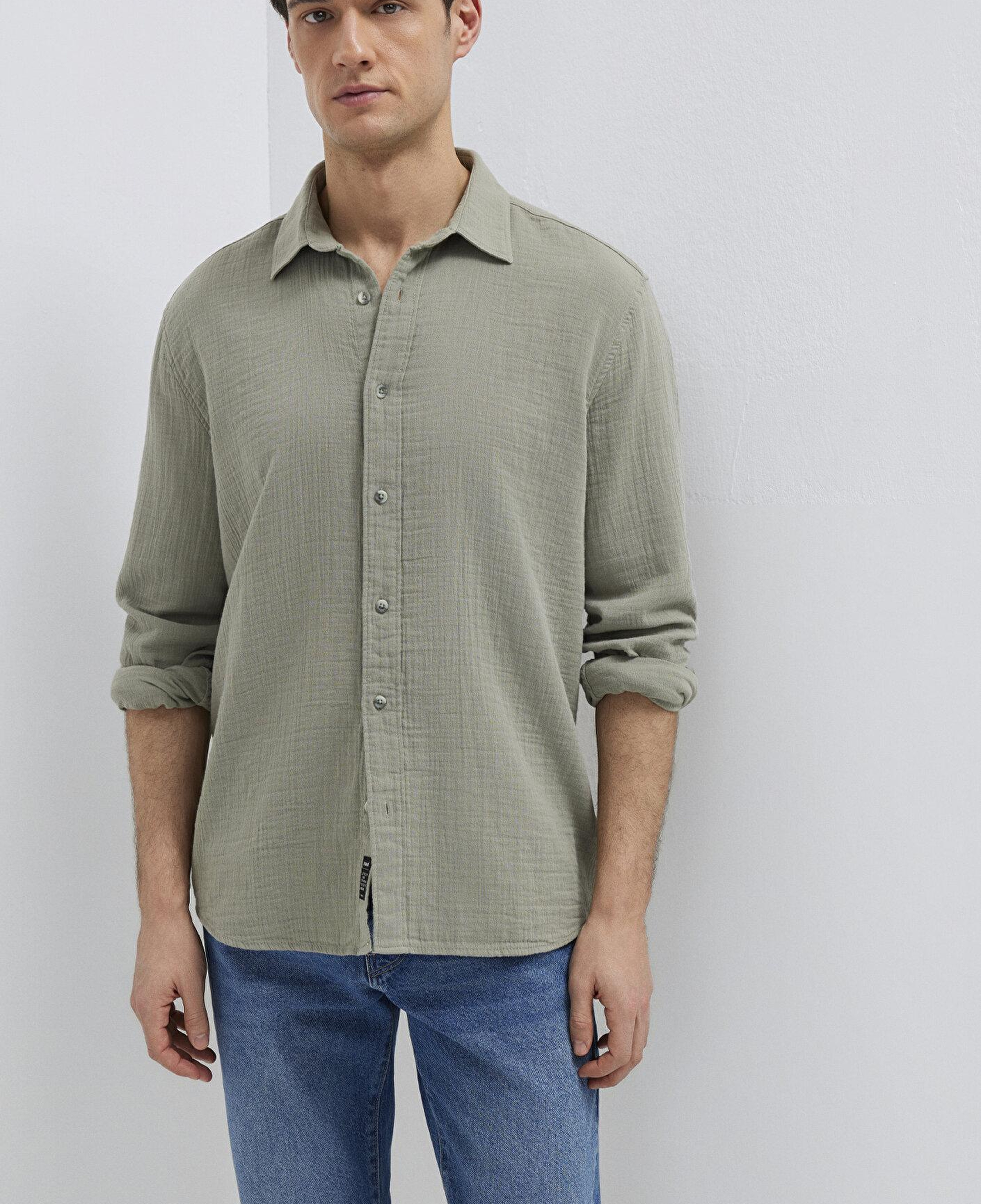 Mavi Yeşil Gömlek Regular Fit / Normal Kesim 0211518-71484