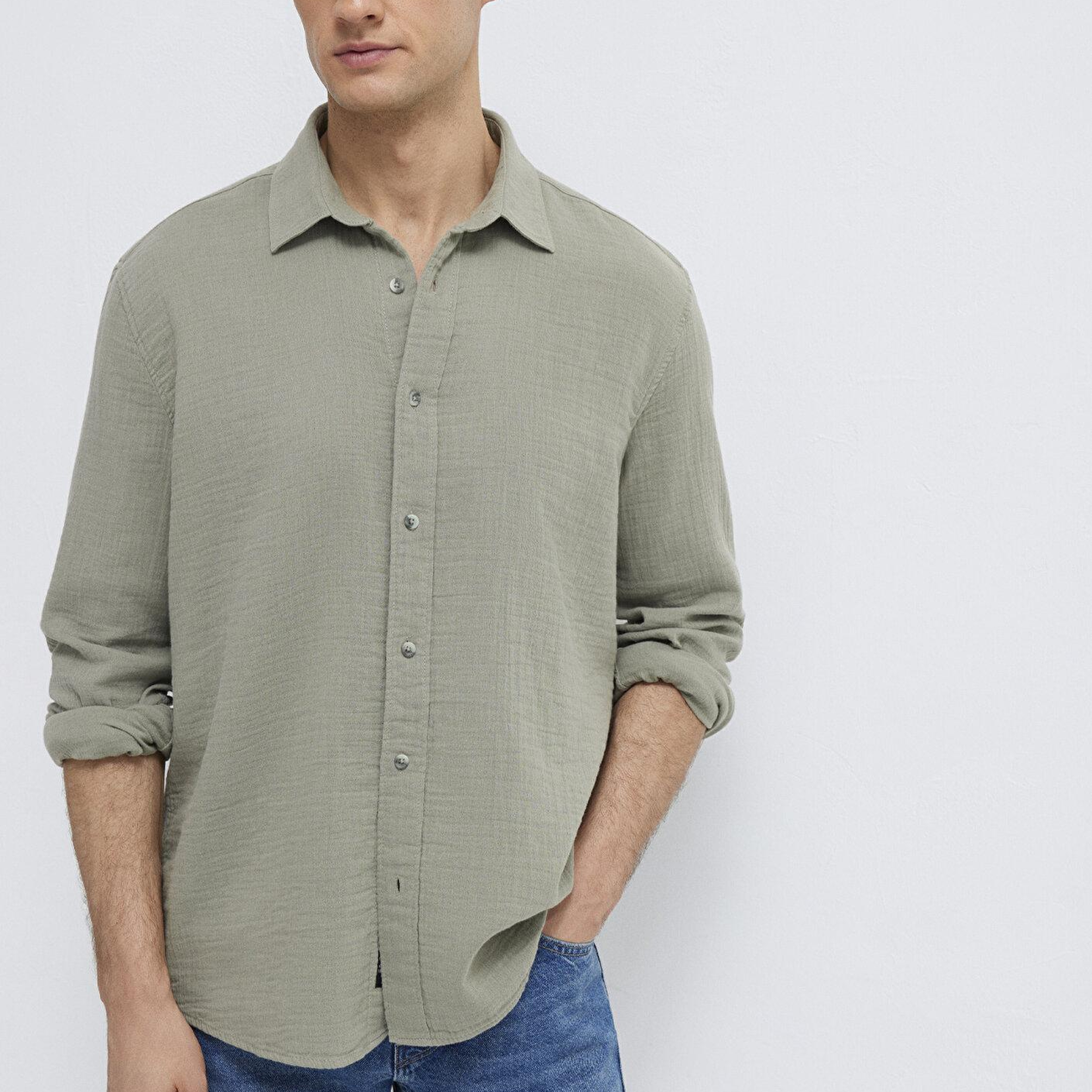 Mavi Yeşil Gömlek Regular Fit / Normal Kesim 0211518-71484