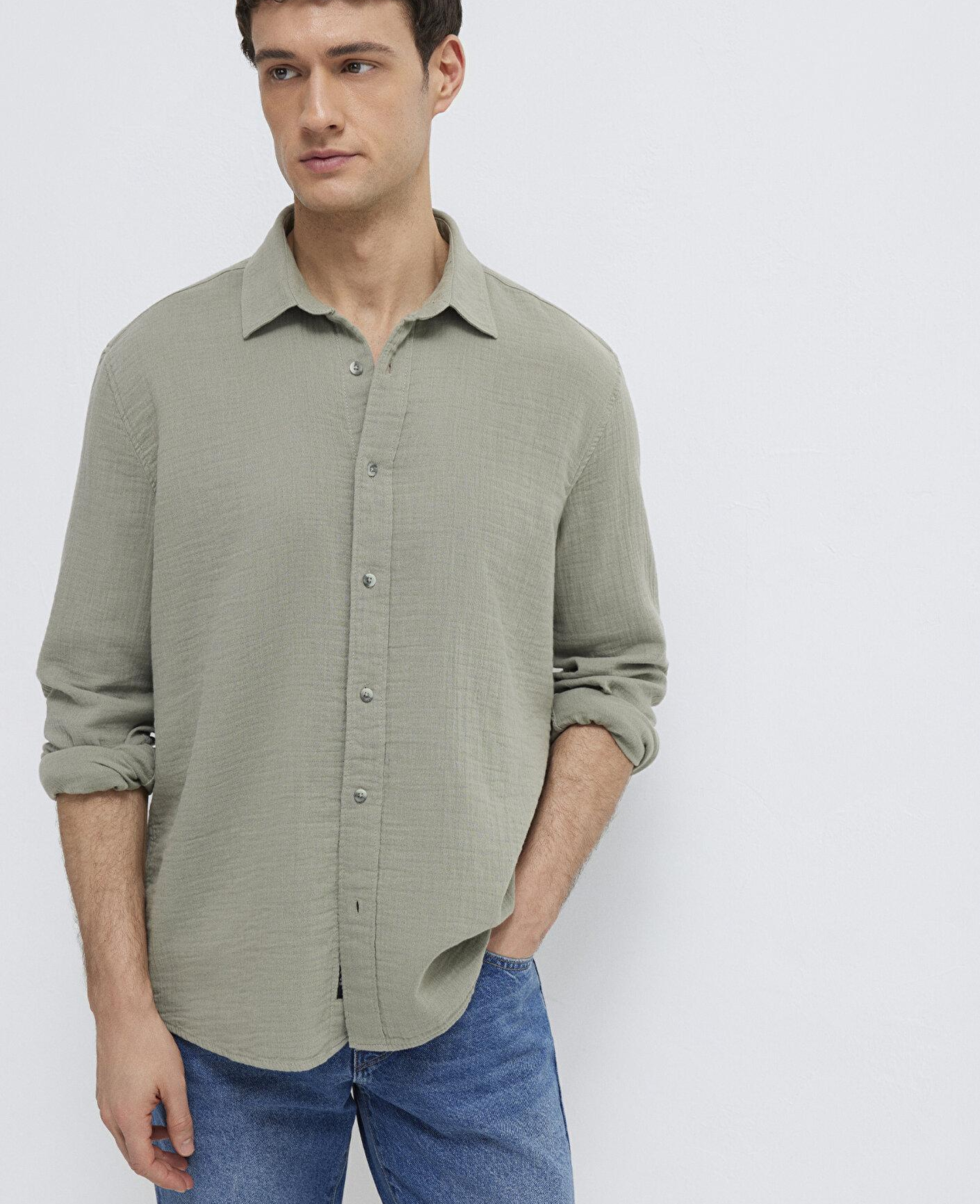 Mavi Yeşil Gömlek Regular Fit / Normal Kesim 0211518-71484