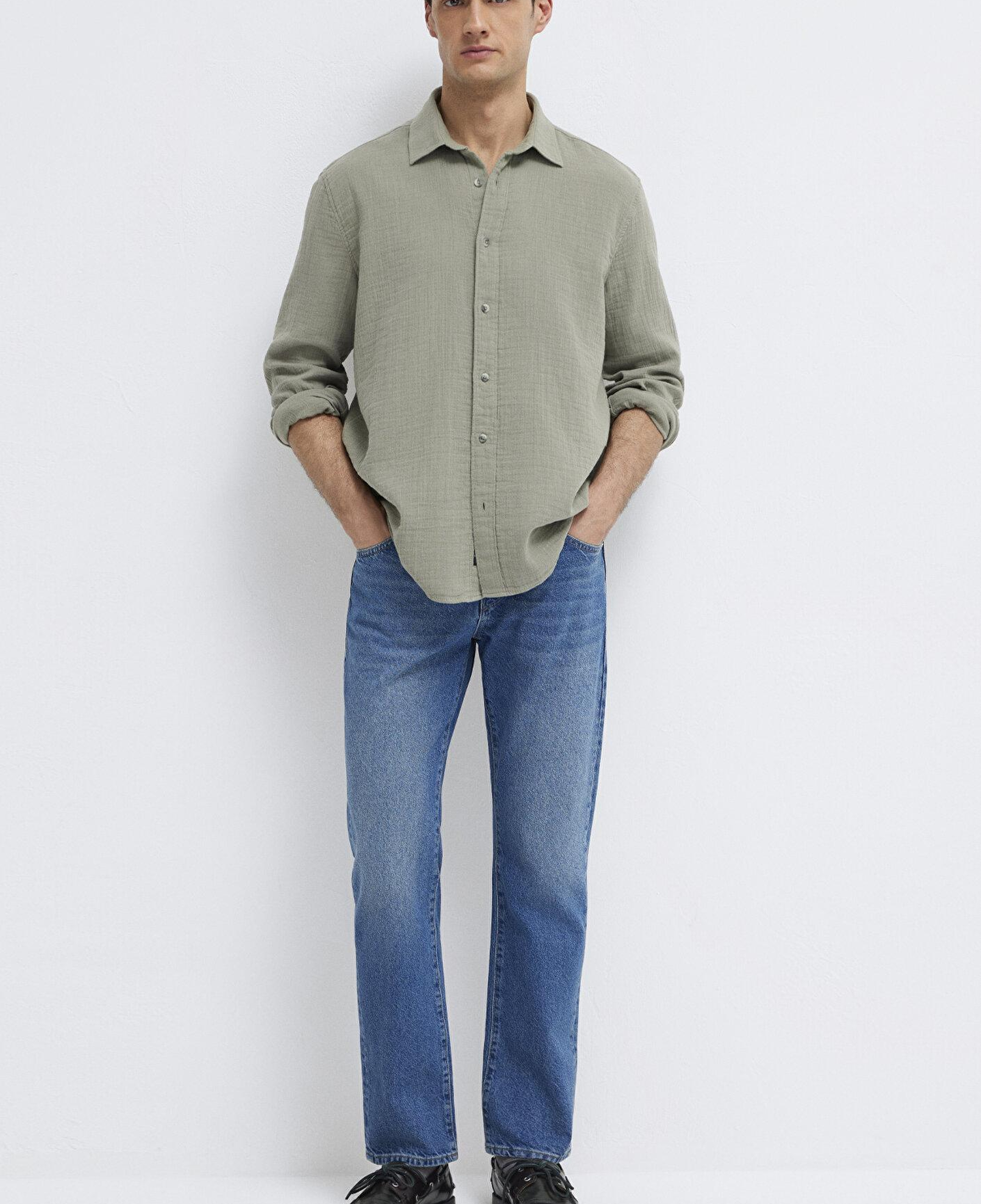 Mavi Yeşil Gömlek Regular Fit / Normal Kesim 0211518-71484