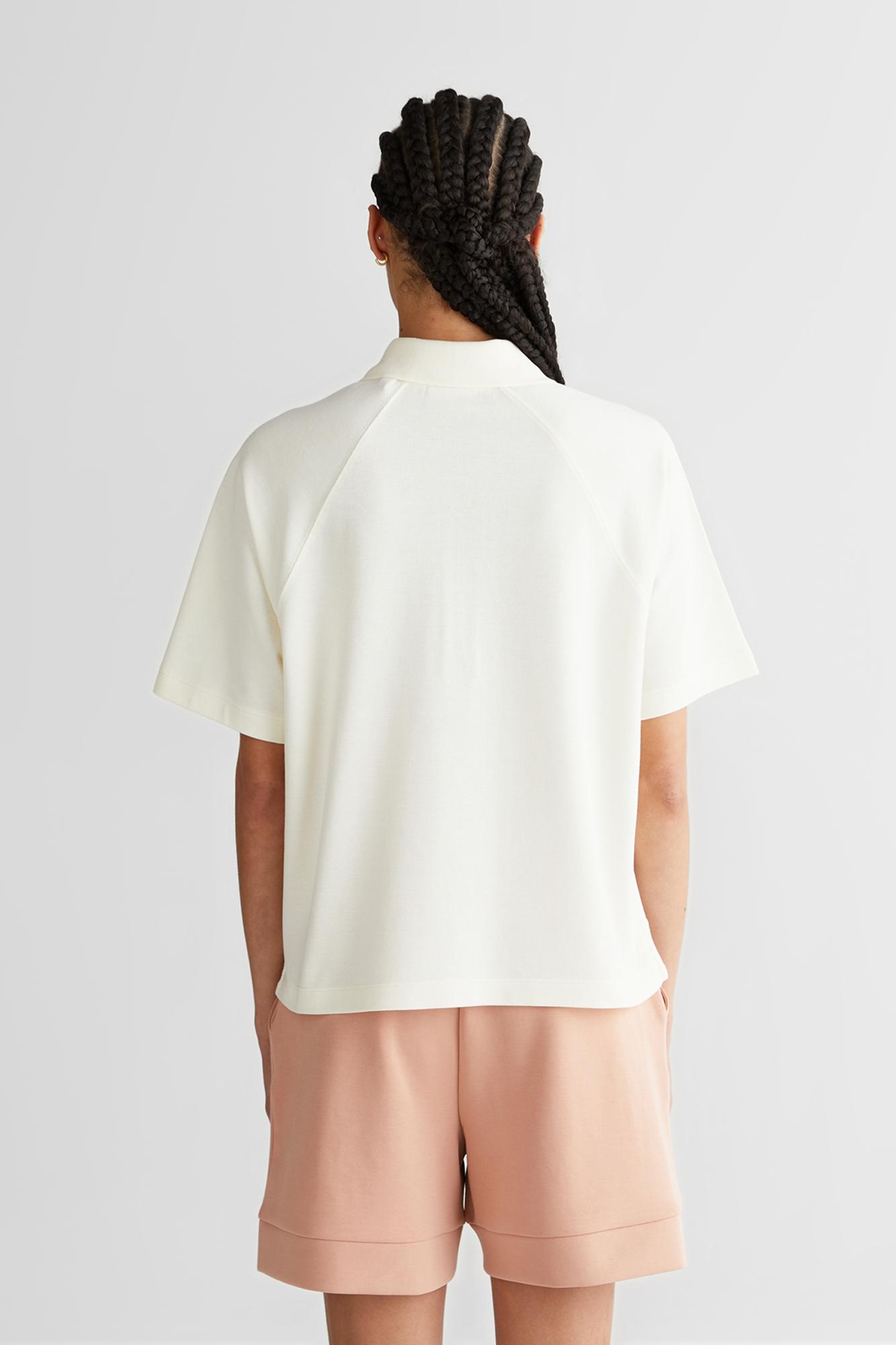 GANT Kadın Krem Regular Fit Yarım Fermuarlı Polo Yaka T-Shirt