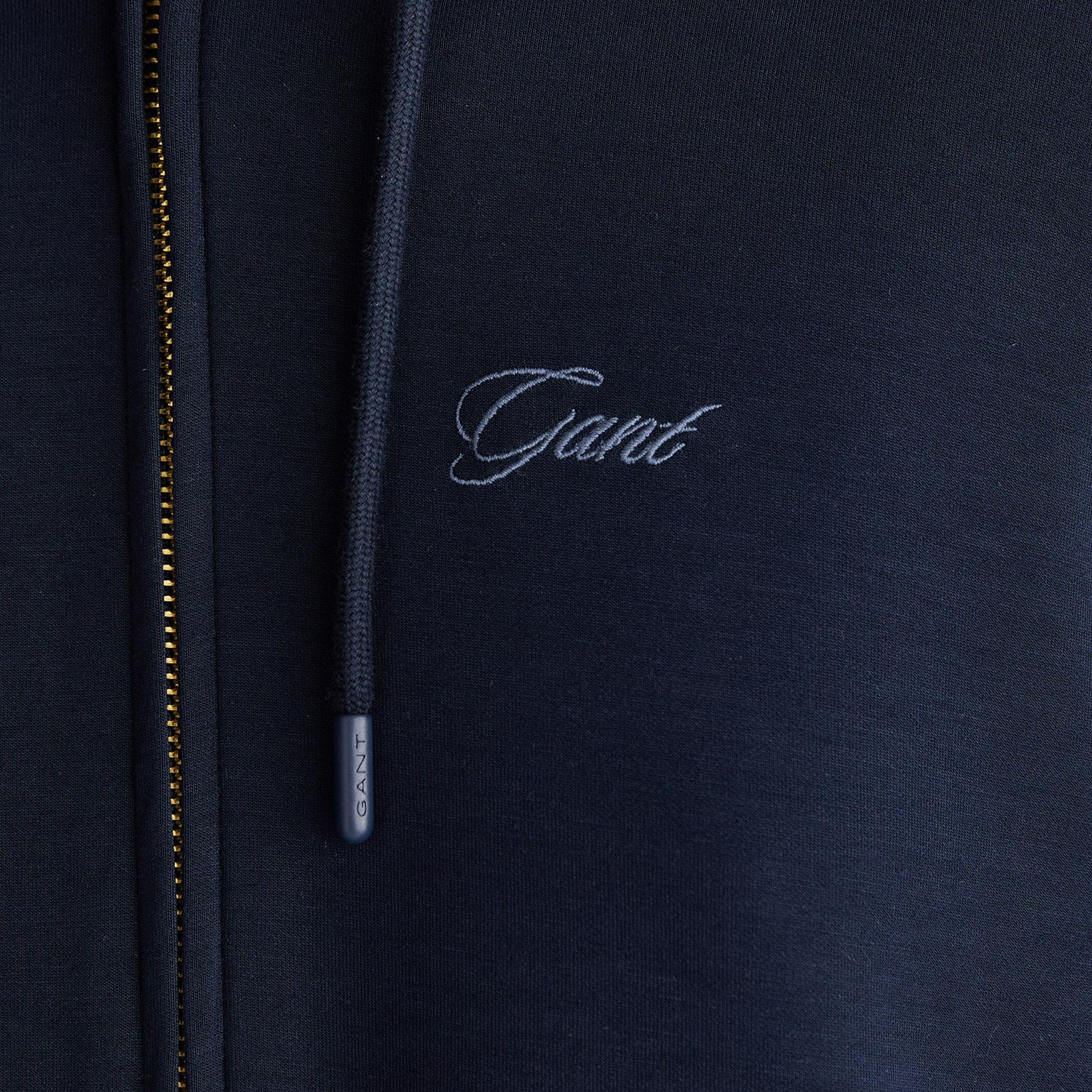 GANT Kadın Lacivert Standart Fit Kapüşonlu Sweatshirt