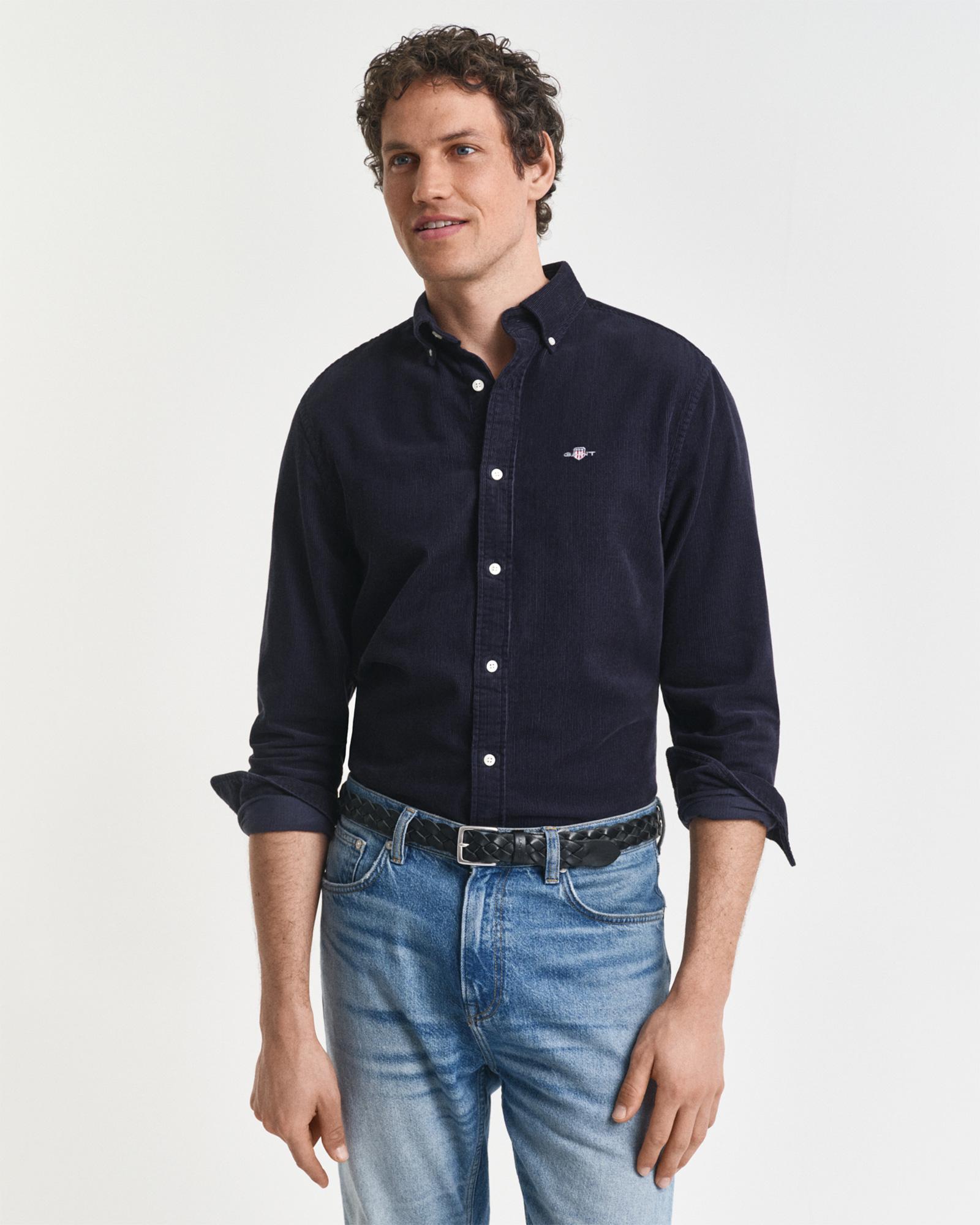 GANT Erkek Lacivert Regular Fit Düğmeli Gömlek