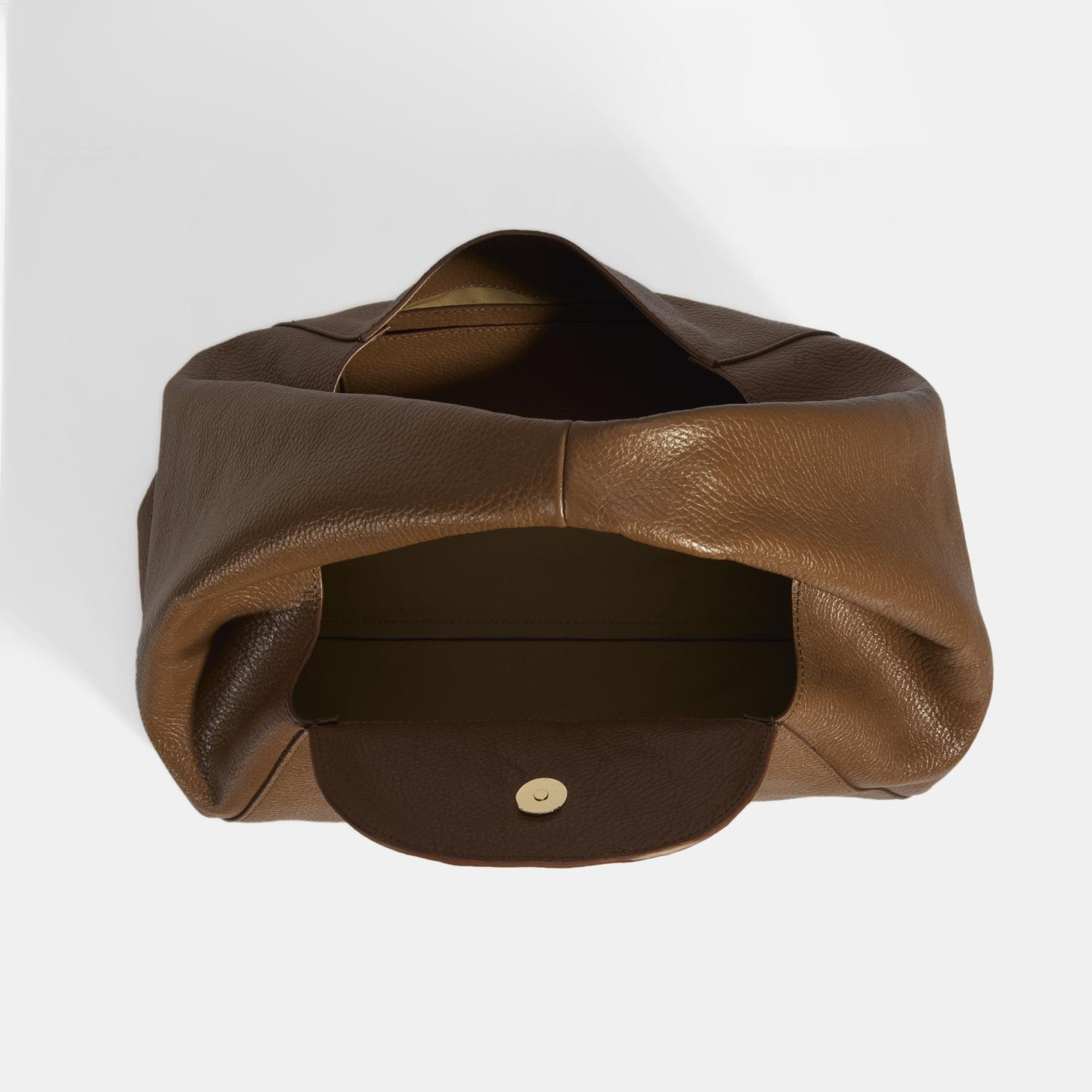 Kadın Kahve Logo Baskılı Deri El Çantası