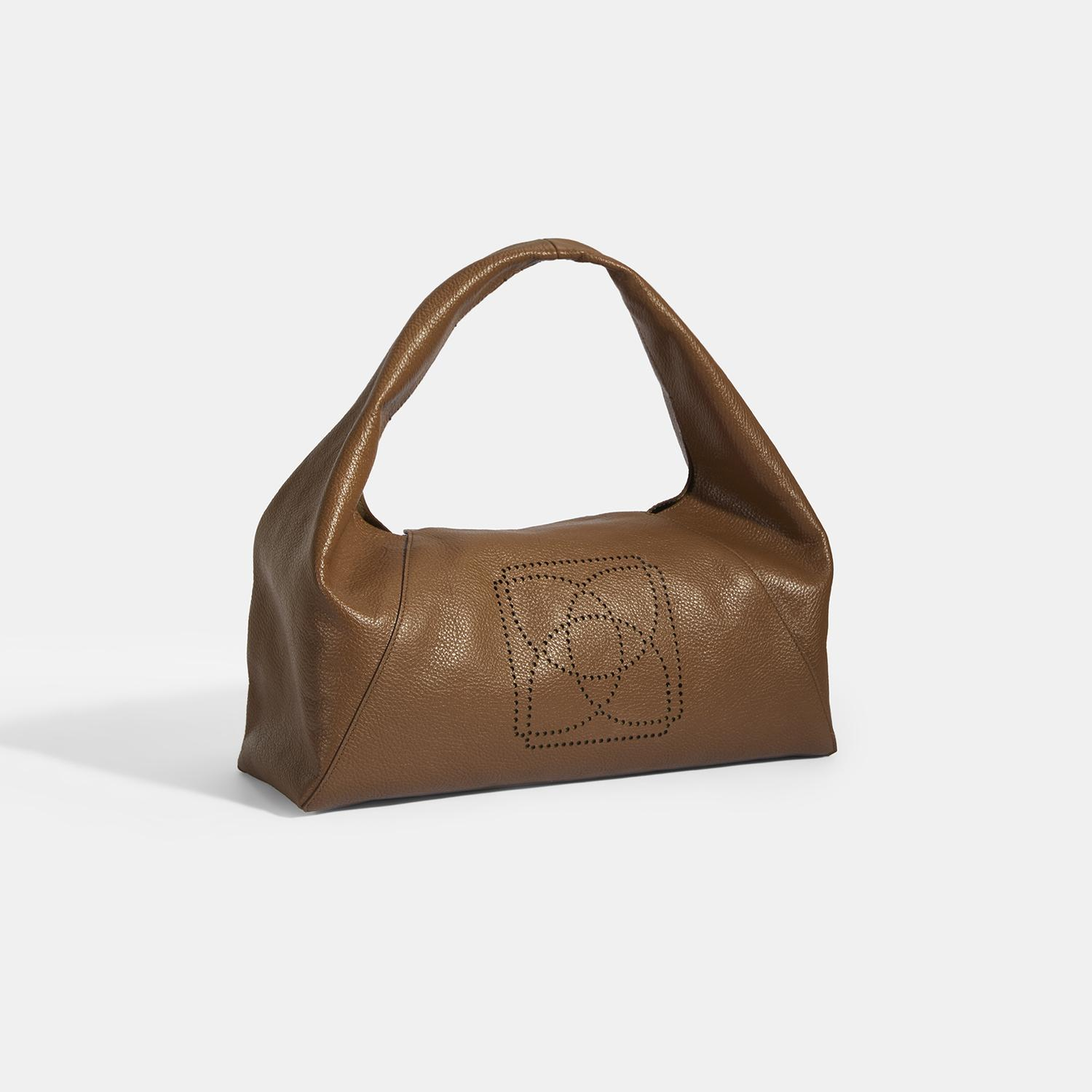 Kadın Kahve Logo Baskılı Deri El Çantası