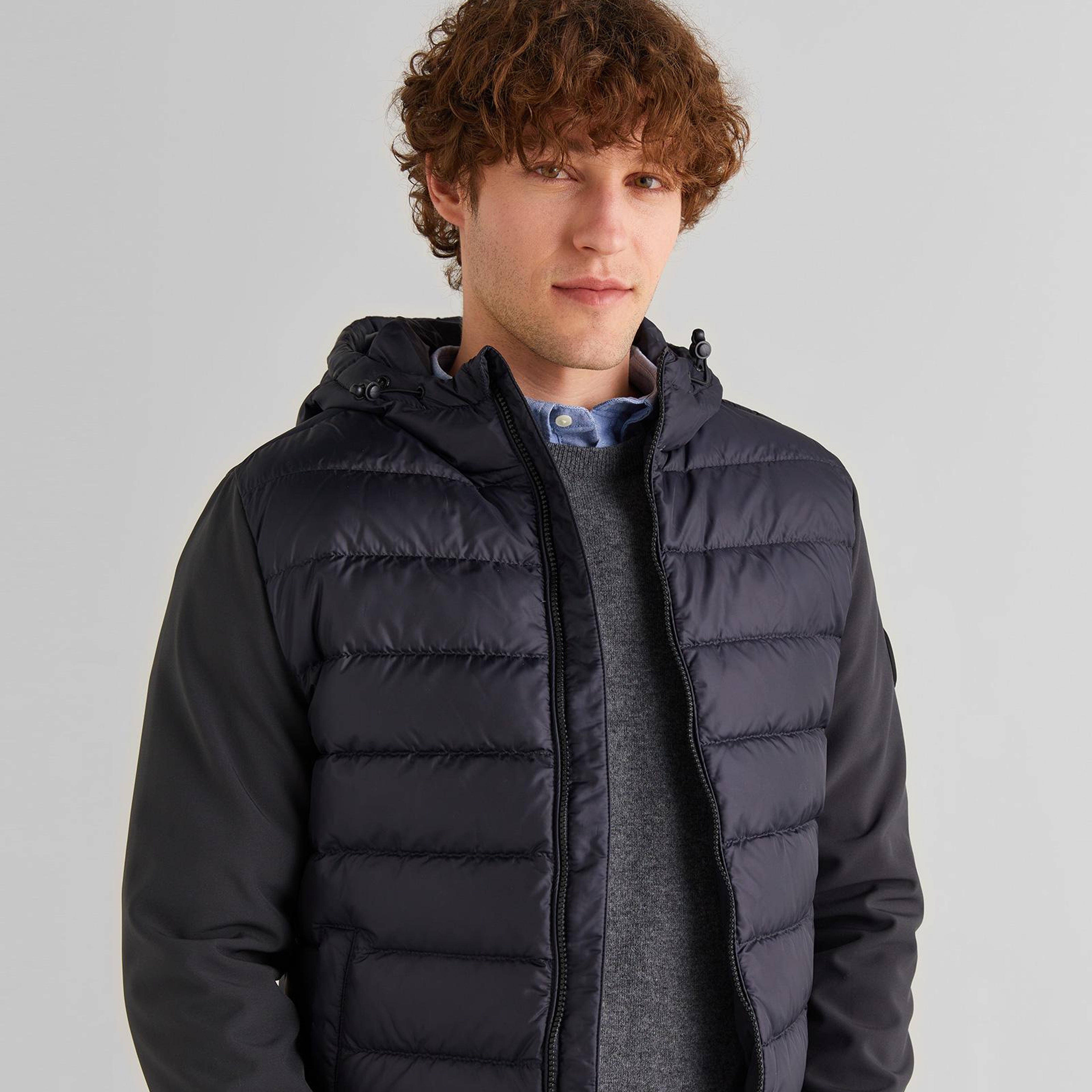 GANT Erkek Siyah Kapüşonlu Kapitone Mont