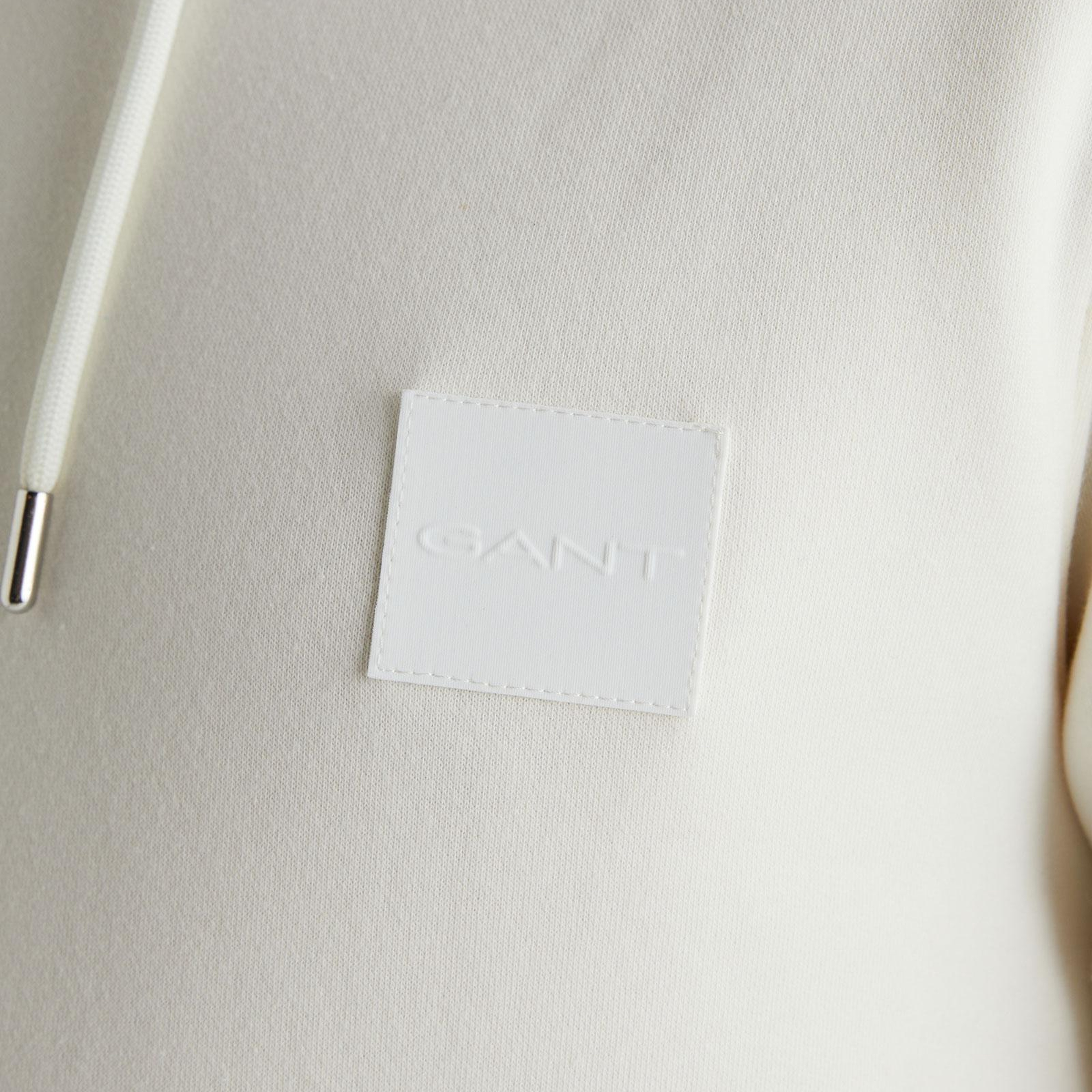 GANT Erkek Krem Regular Fit Kapüşonlu Logolu Sweatshirt