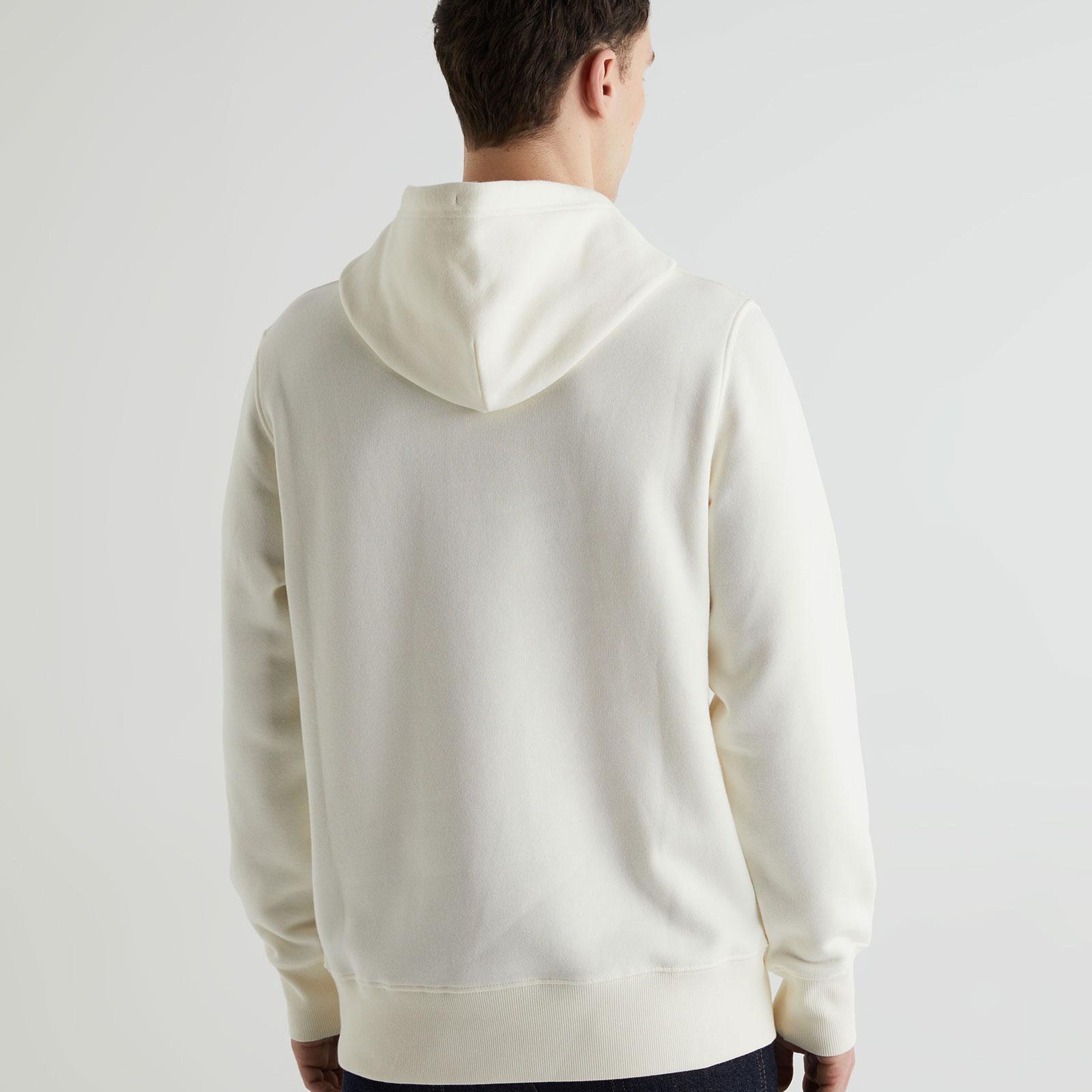 GANT Erkek Krem Regular Fit Kapüşonlu Logolu Sweatshirt