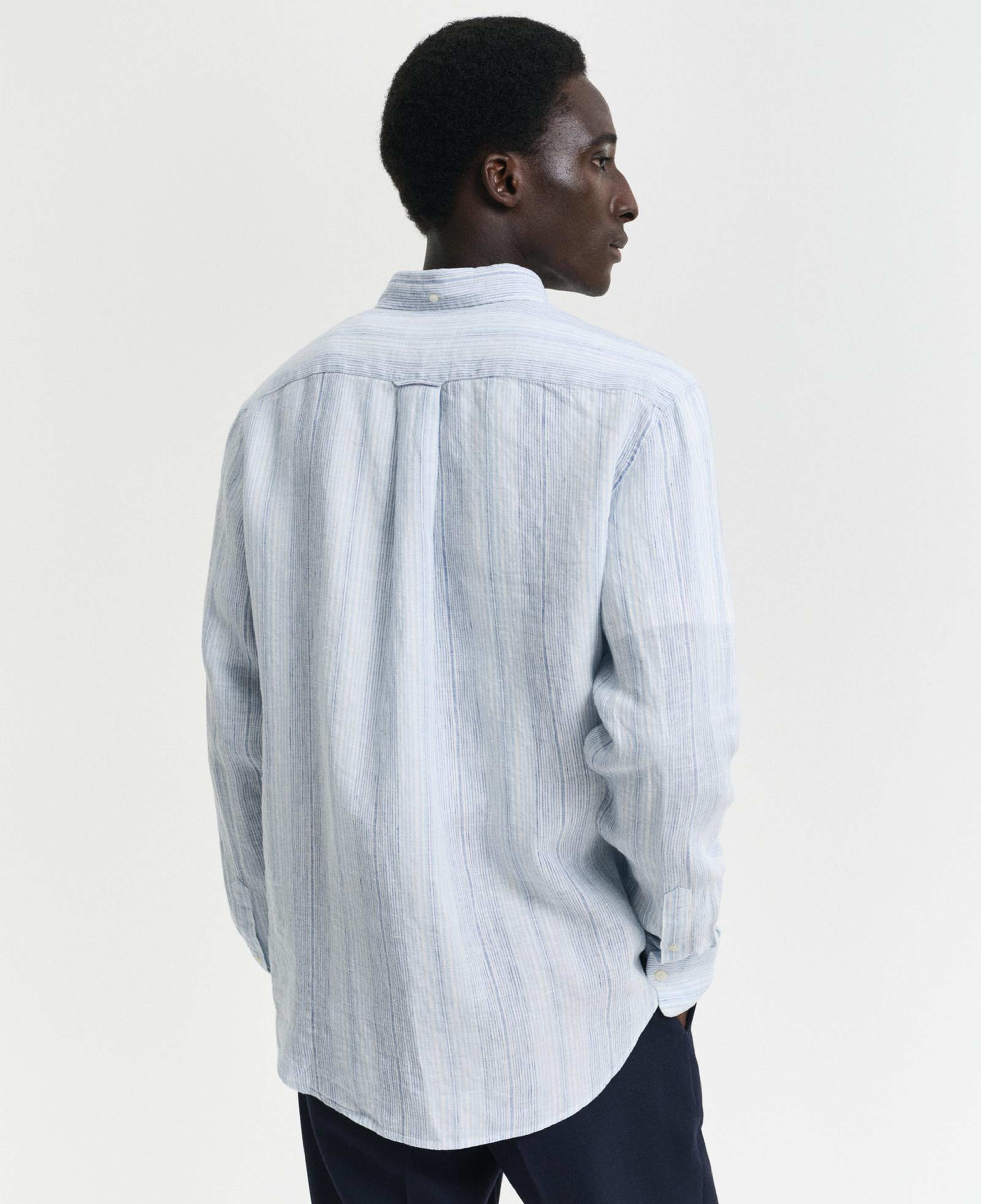 GANT Erkek Mavi Regular Fit Düğmeli Yaka Çizgili Gömlek