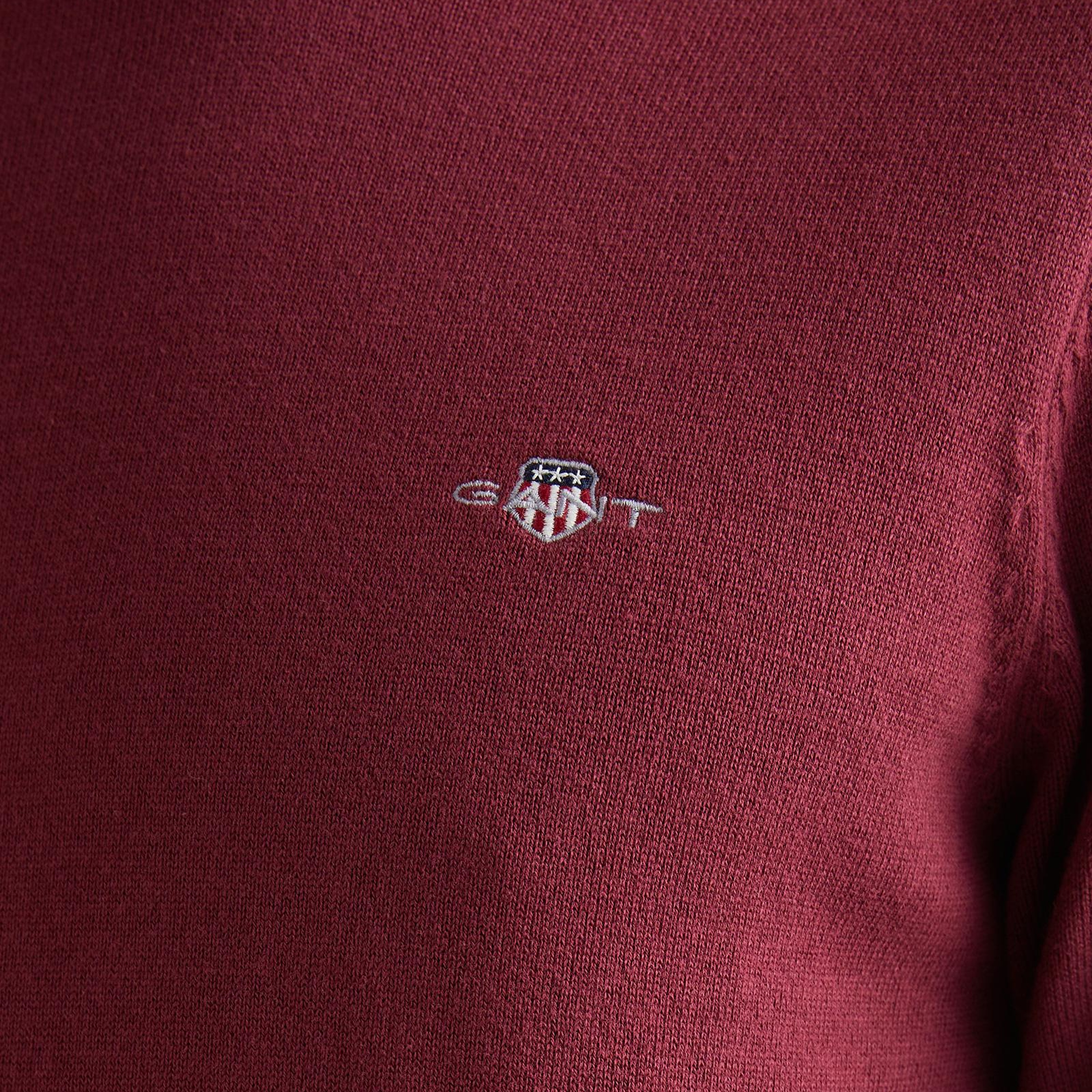 GANT Erkek Bordo Regular Fit Bisiklet Yaka Kazak
