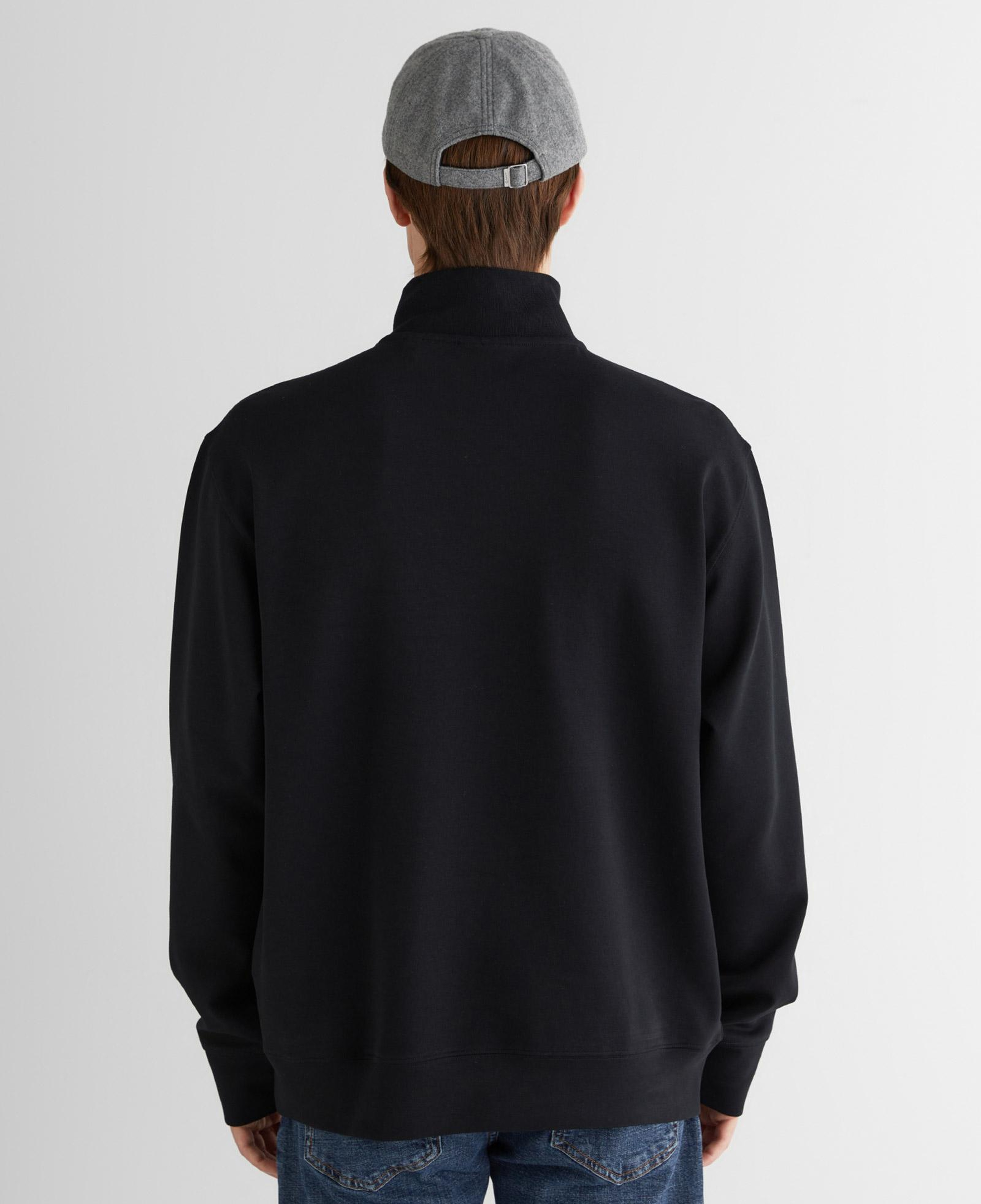 GANT Erkek Siyah Relaxed Fit Yarım Fermuarlı Sweatshirt