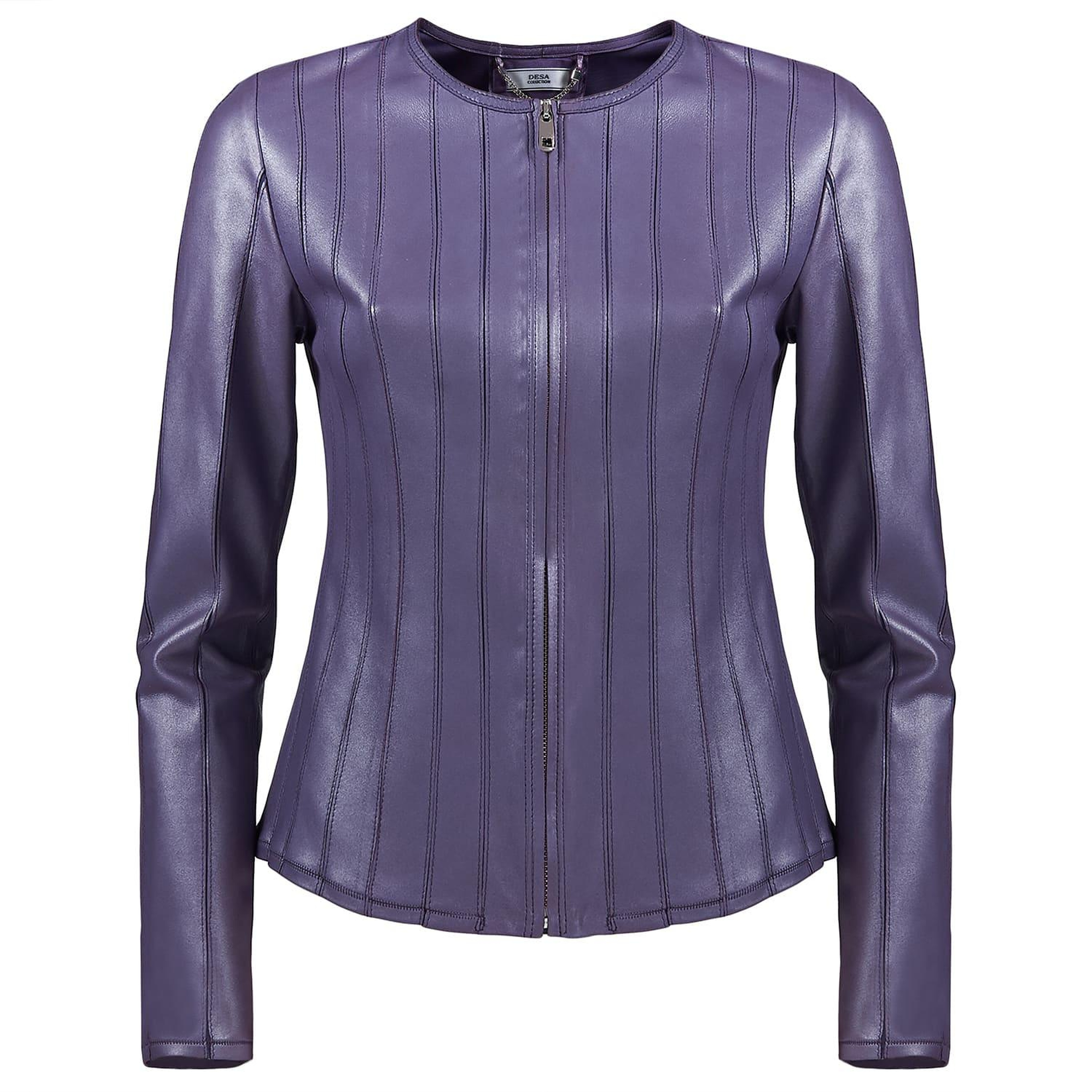 Deundria Kadın Fit Panelli Deri Ceket