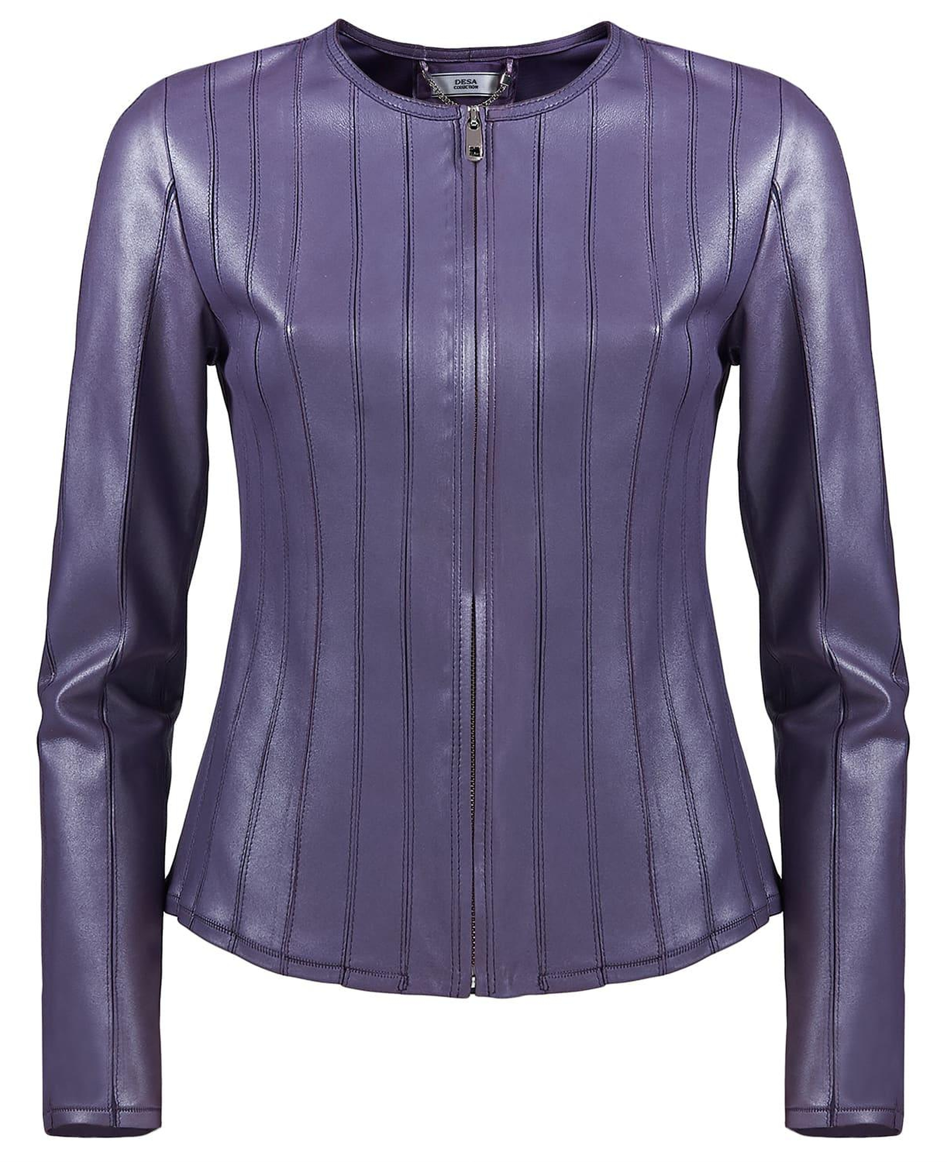 Deundria Kadın Fit Panelli Deri Ceket