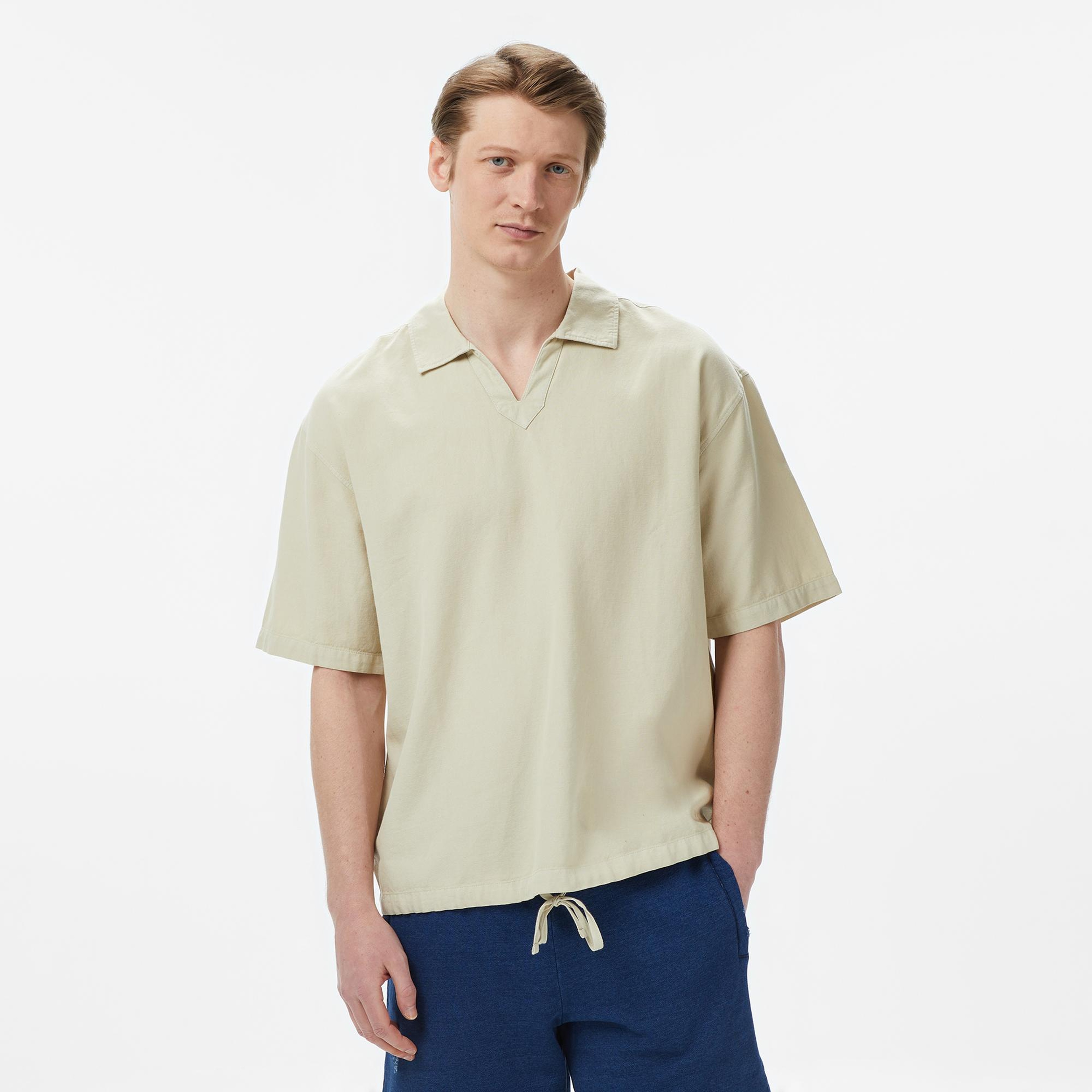 UNITED4 Oversize Fit Erkek Krem Polo