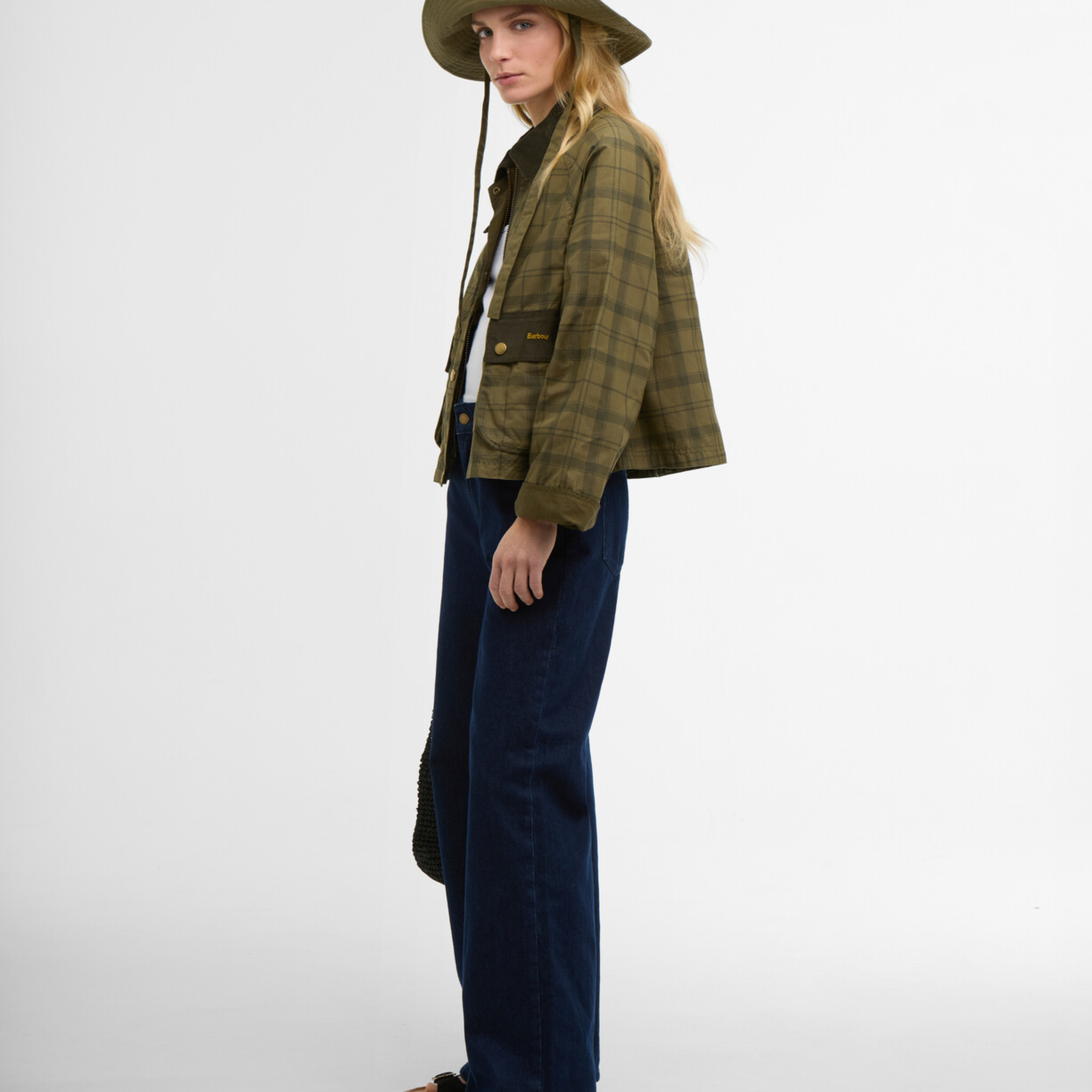 Barbour Tartan Cropped Beadnell Casual Ceket