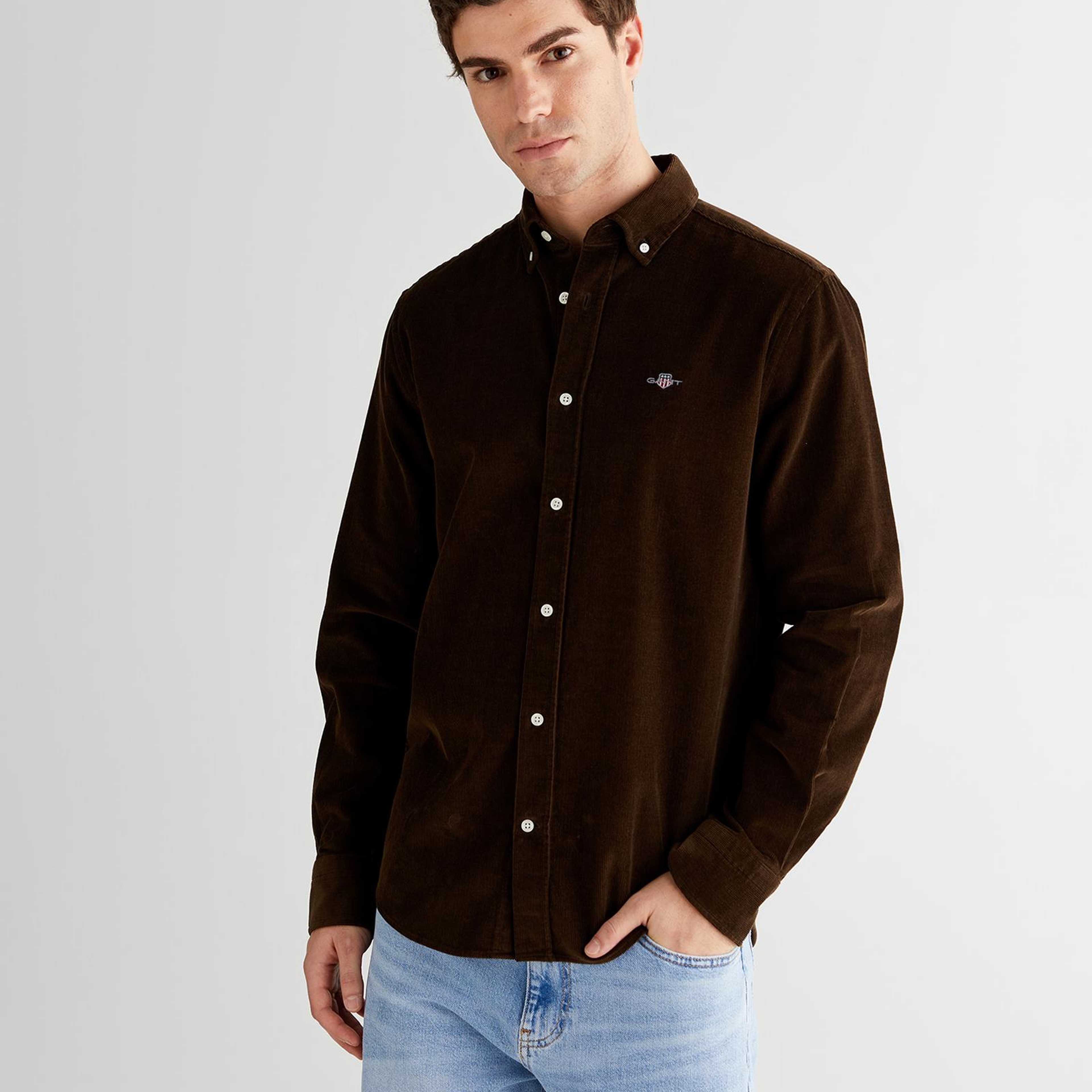 GANT Erkek Kahverengi Regular Fit Düğmeli Gömlek