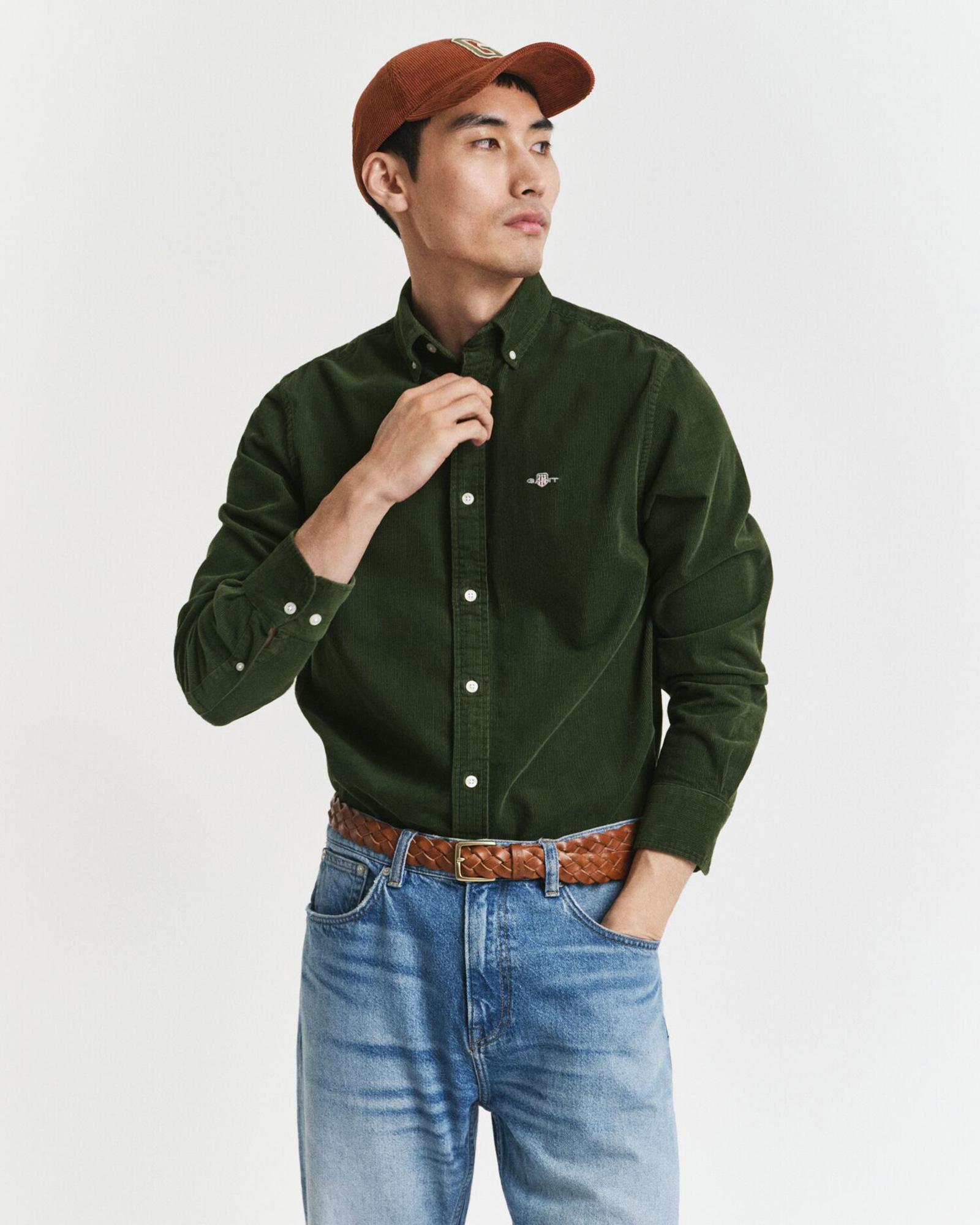 GANT Erkek Haki Regular Fit Düğmeli Gömlek